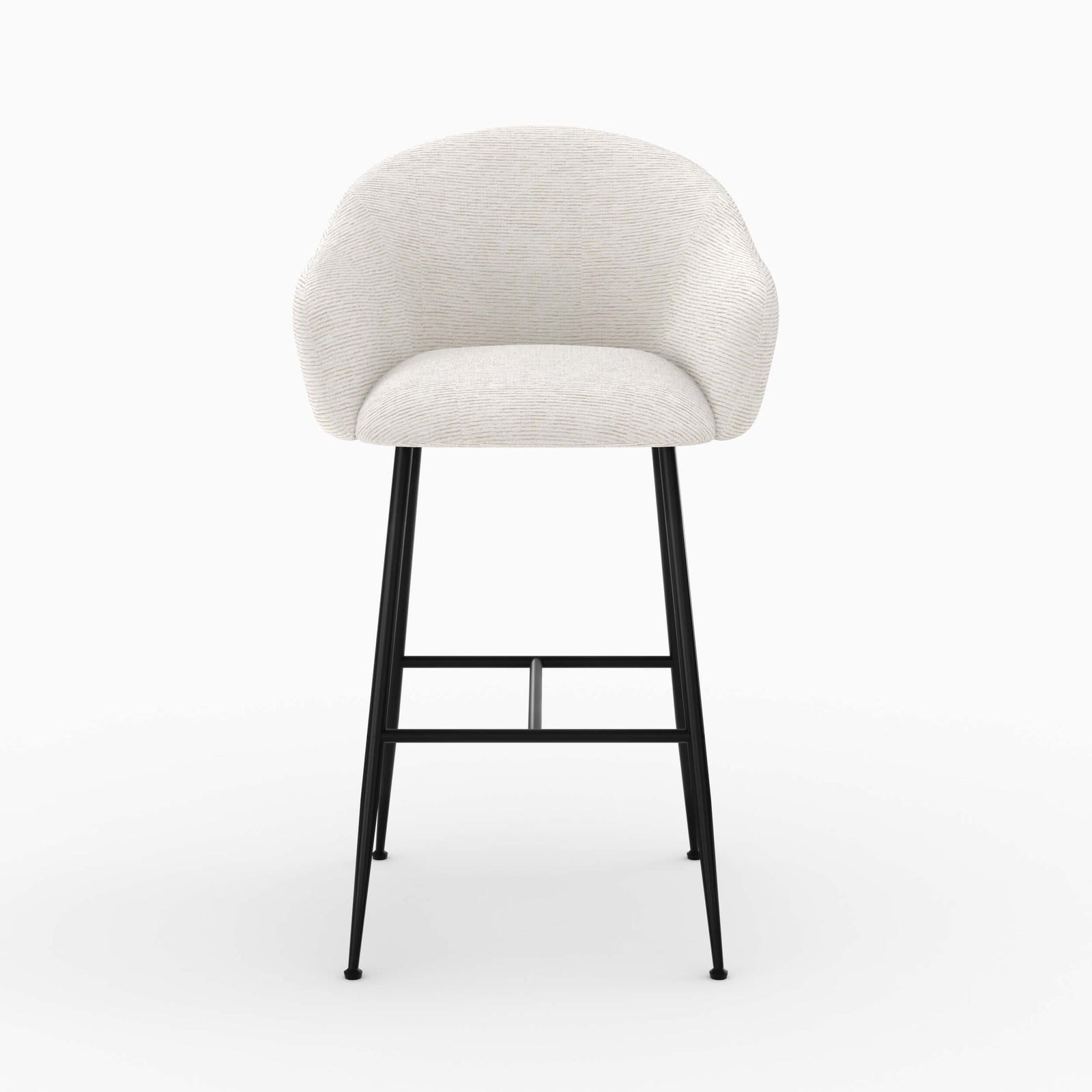 chaise socky de bar 76 cm en tissu blanc chine