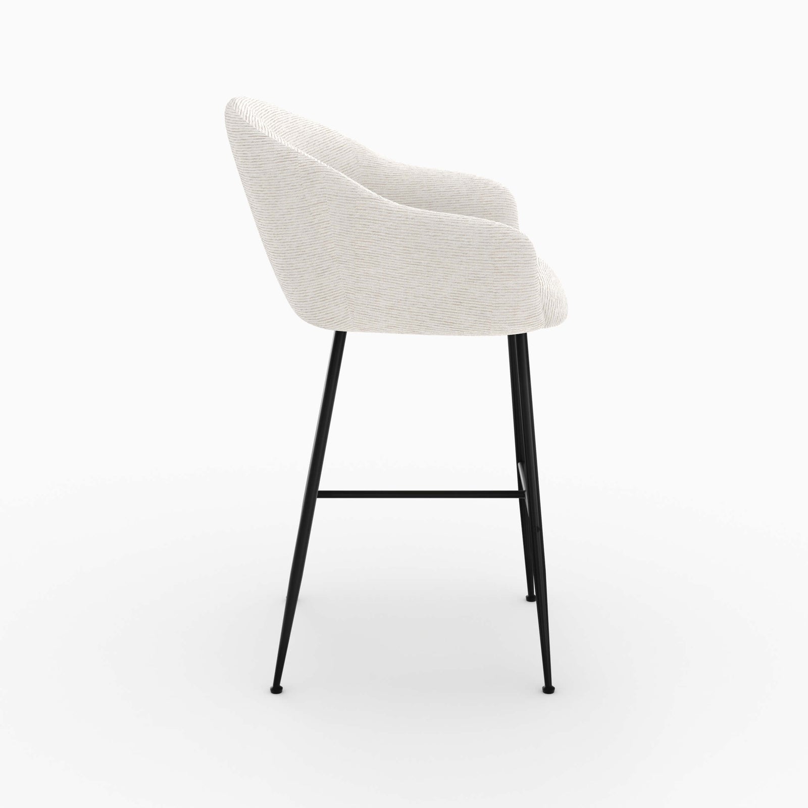 chaise socky de bar en tissu blanc chine 76 cm