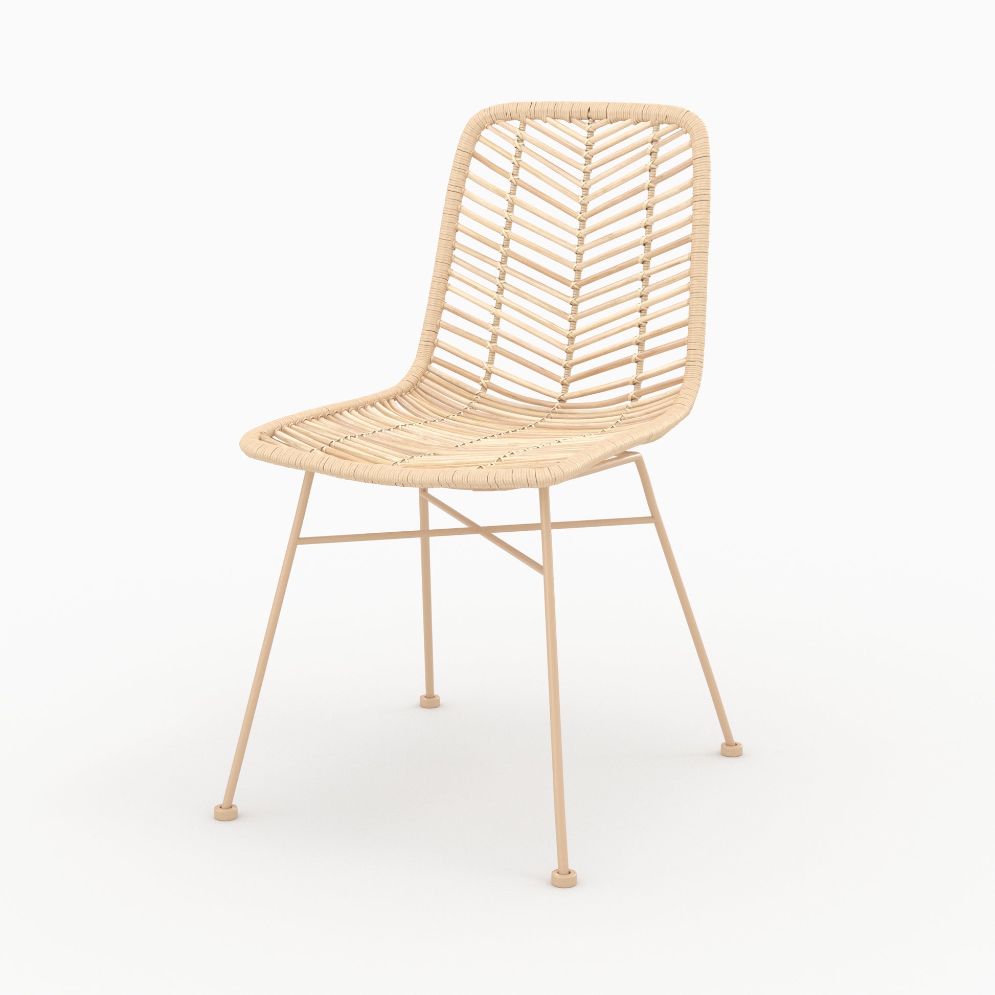 chaise tamara en rotin naturel et pieds beiges lot de 2_2