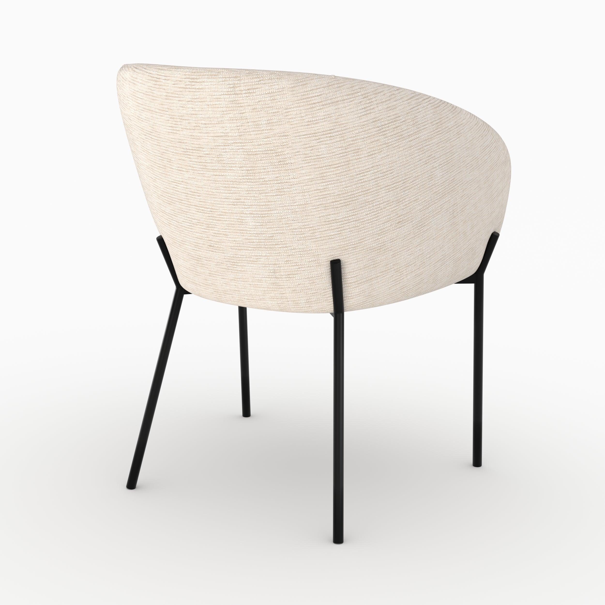 Chaise Andy en tissu blanc chiné