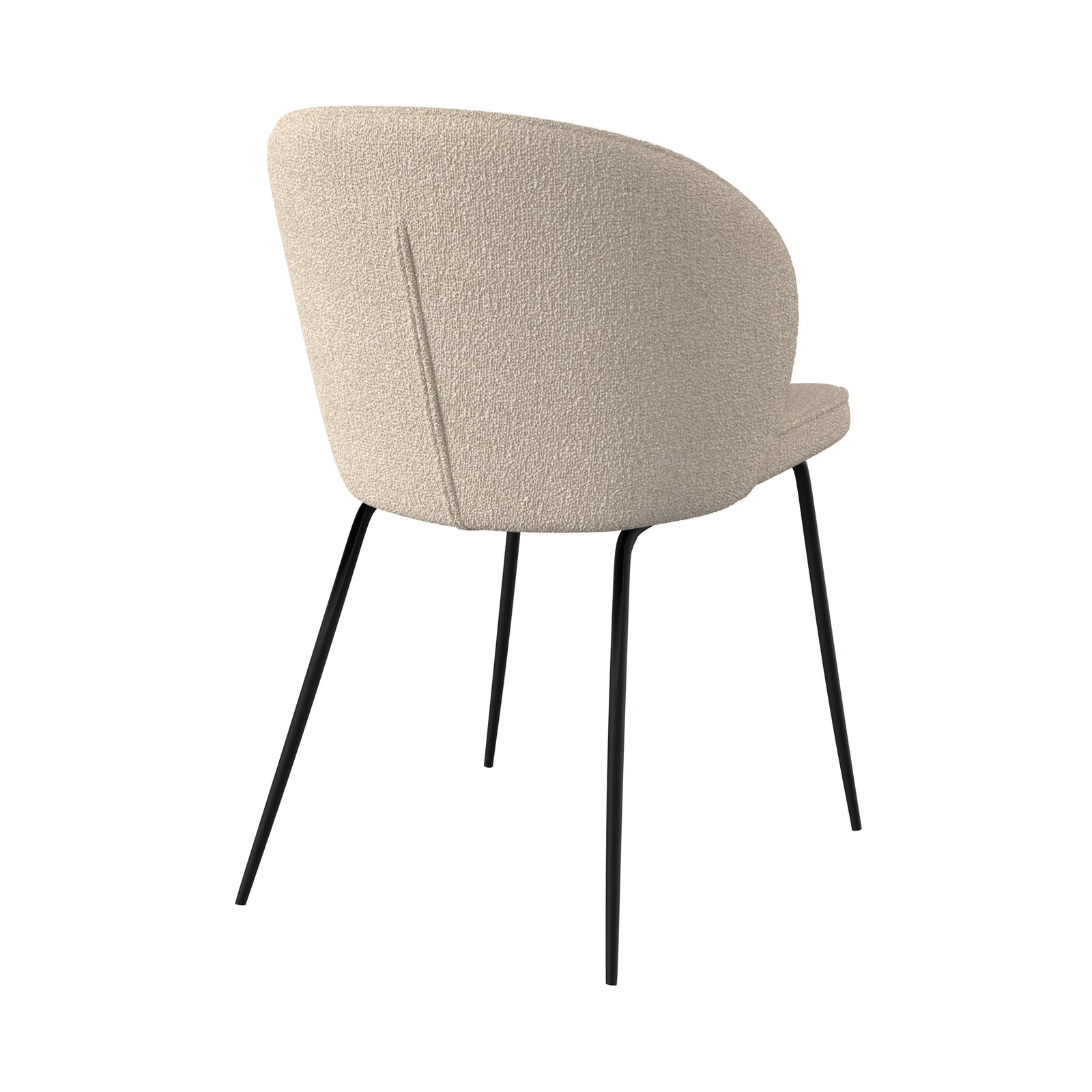 chaise tissu boucle beige pieds metal noir groom lot de 2