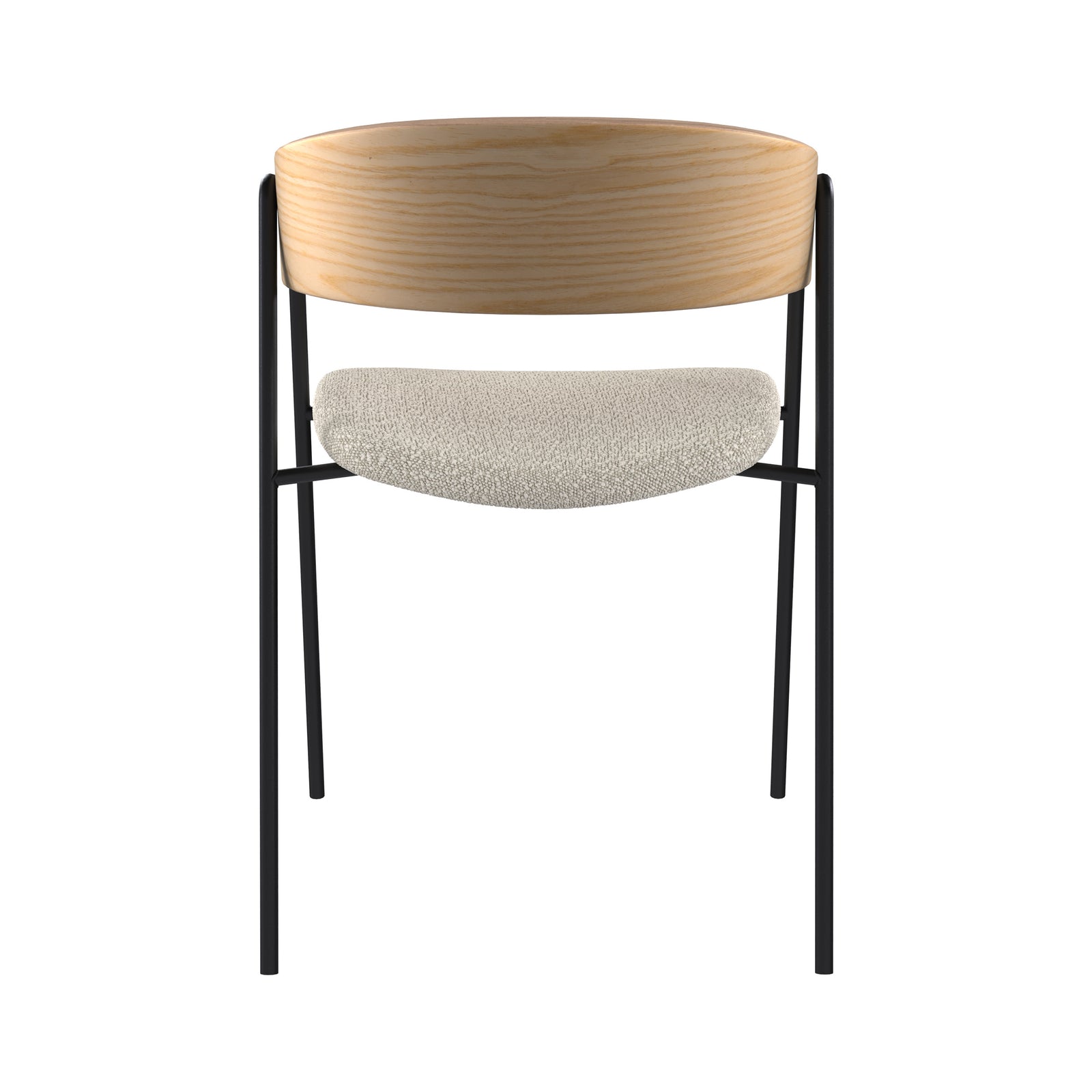 chaise tissu boucle blanc bois de chene lot de 2 esmee