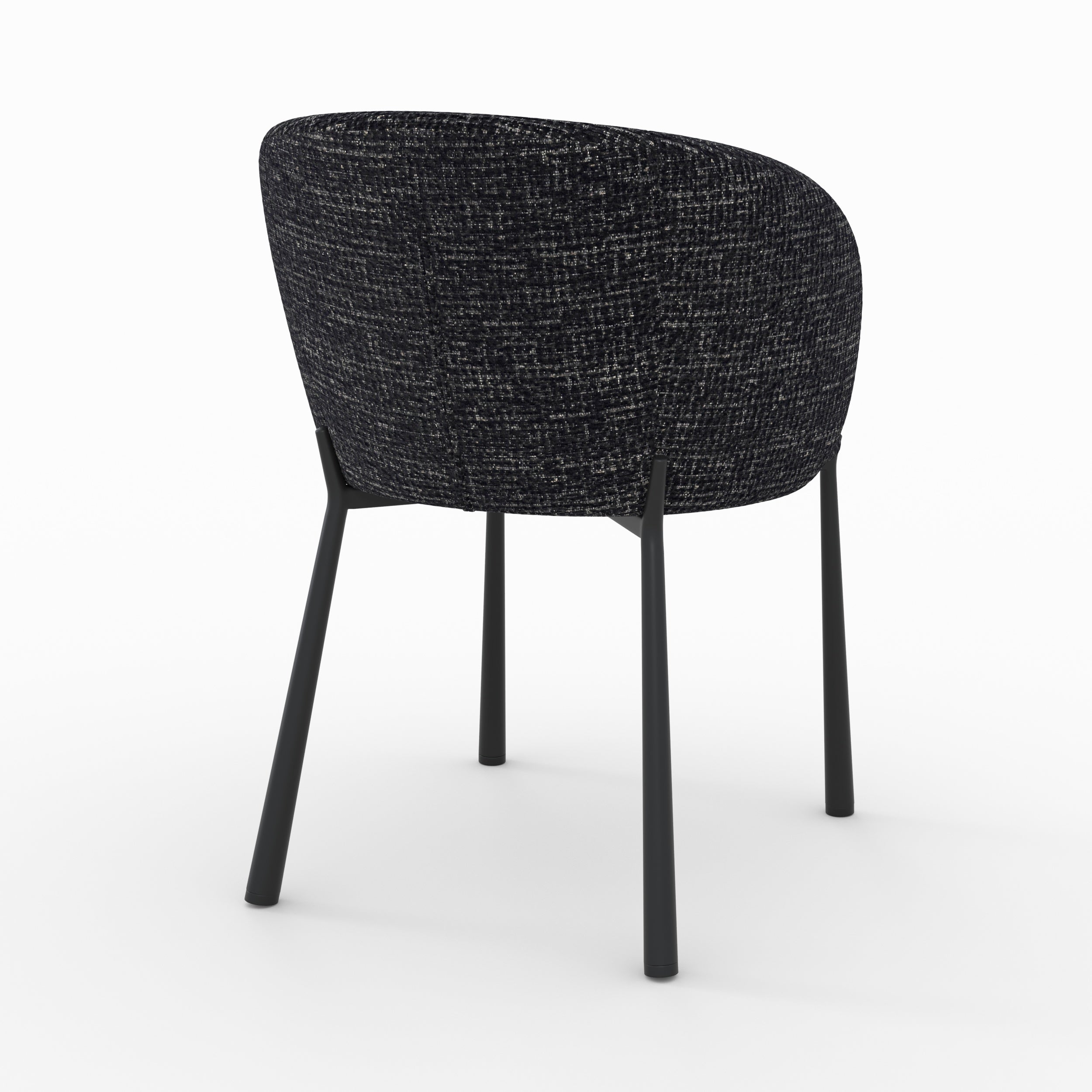 Chaise Danaë en tissu texturé noir