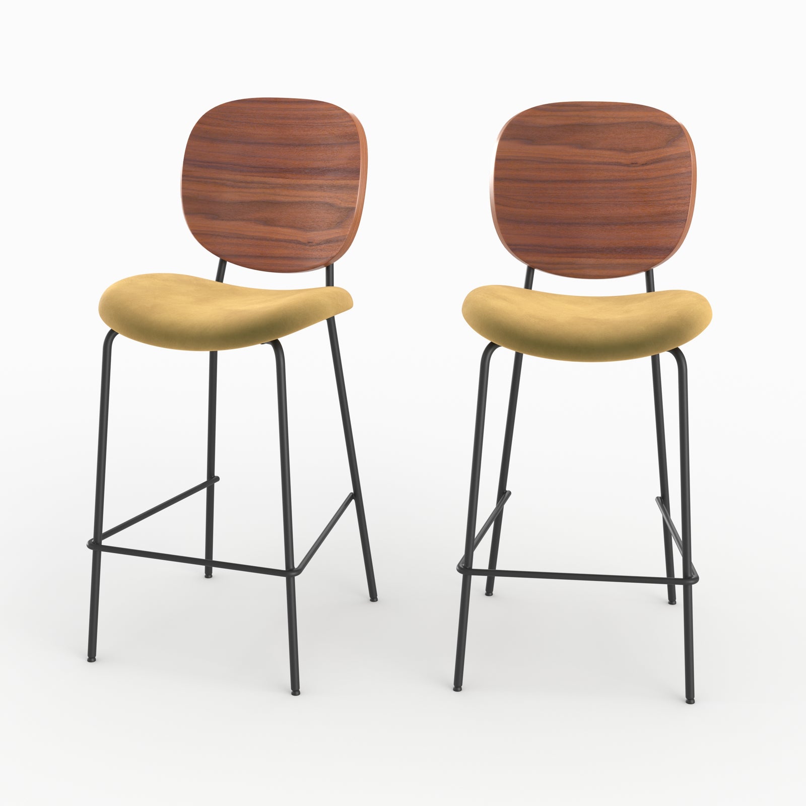 chaise velours jaune simone ilot central lot2 65 5cm