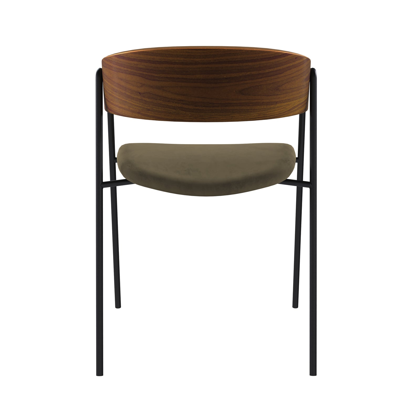 chaise velours vert kaki bois de noyer esmee lot de 2