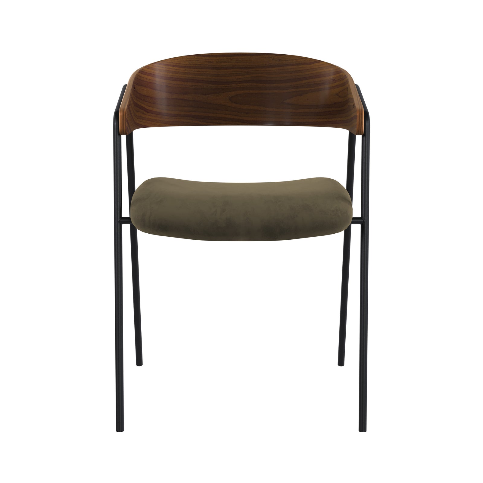 chaise velours vert kaki bois de noyer lot de 2 esmee