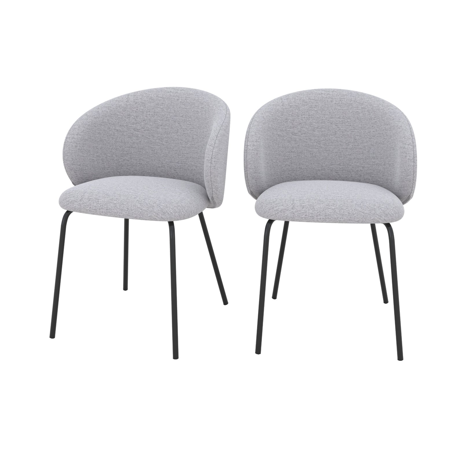 chaise victoria en tissu gris clair lot de 2 fond blanc