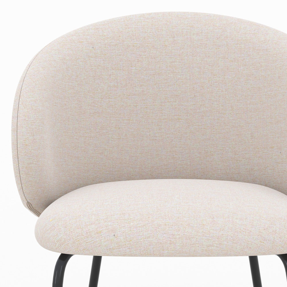 chaise victoria tissu beige et pieds metal noir lot 2