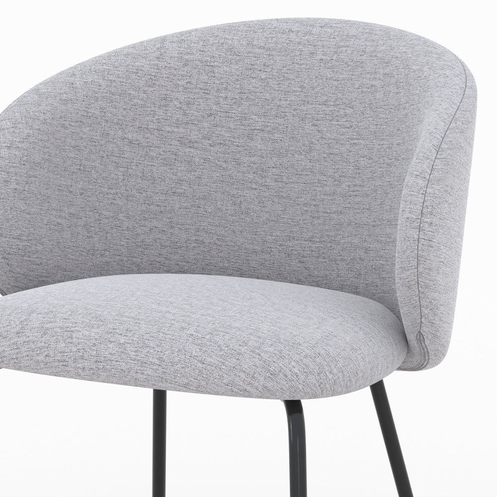 chaise victoria tissu gris clair pieds en metal noir lot 2