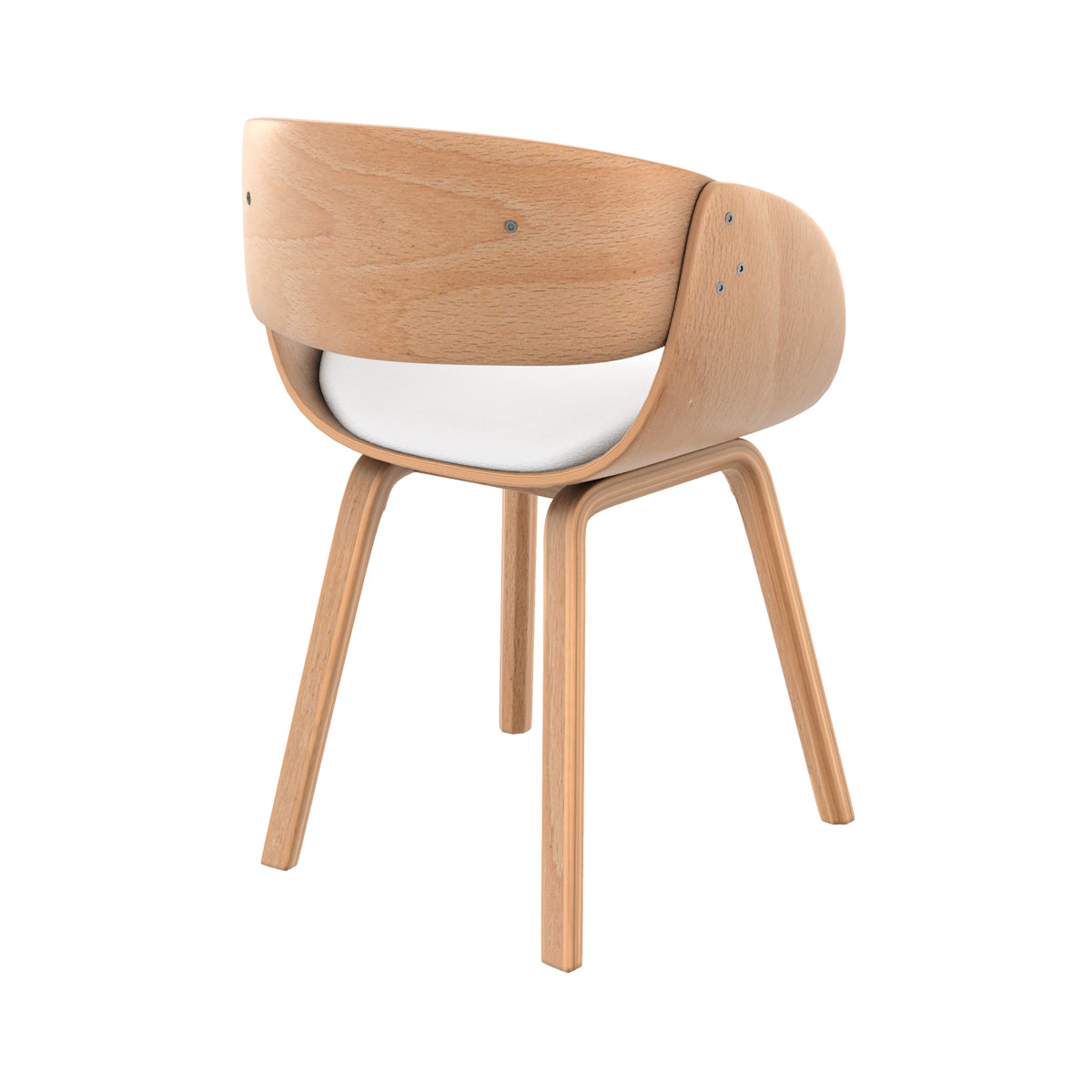 chaise vintage bois clair arrondi dossier