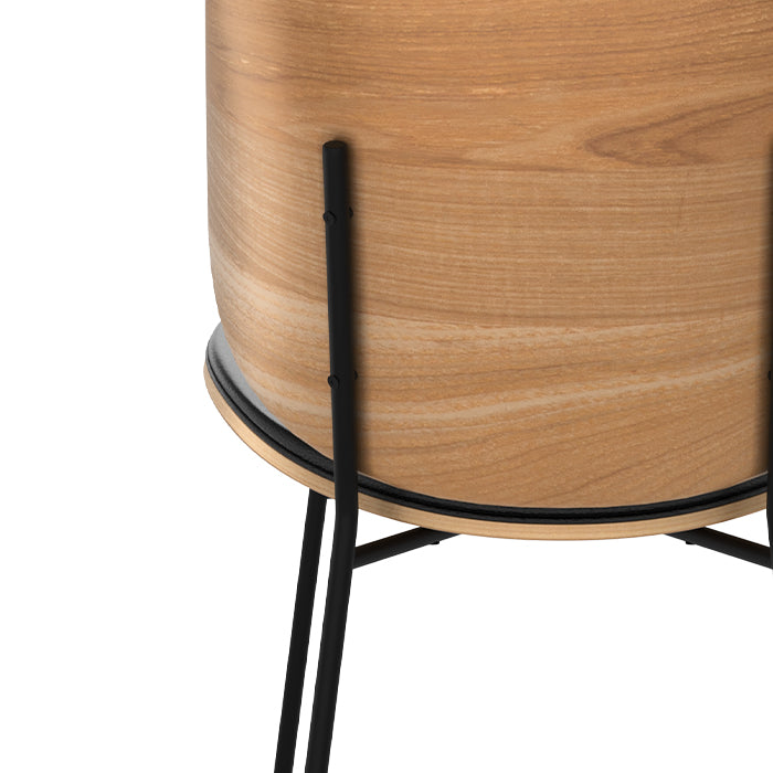 chaise vintage bois et simili noir hector