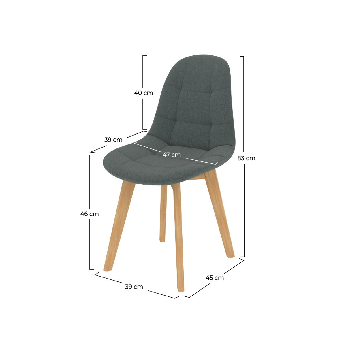 chaise yolo belu gris lot de 2