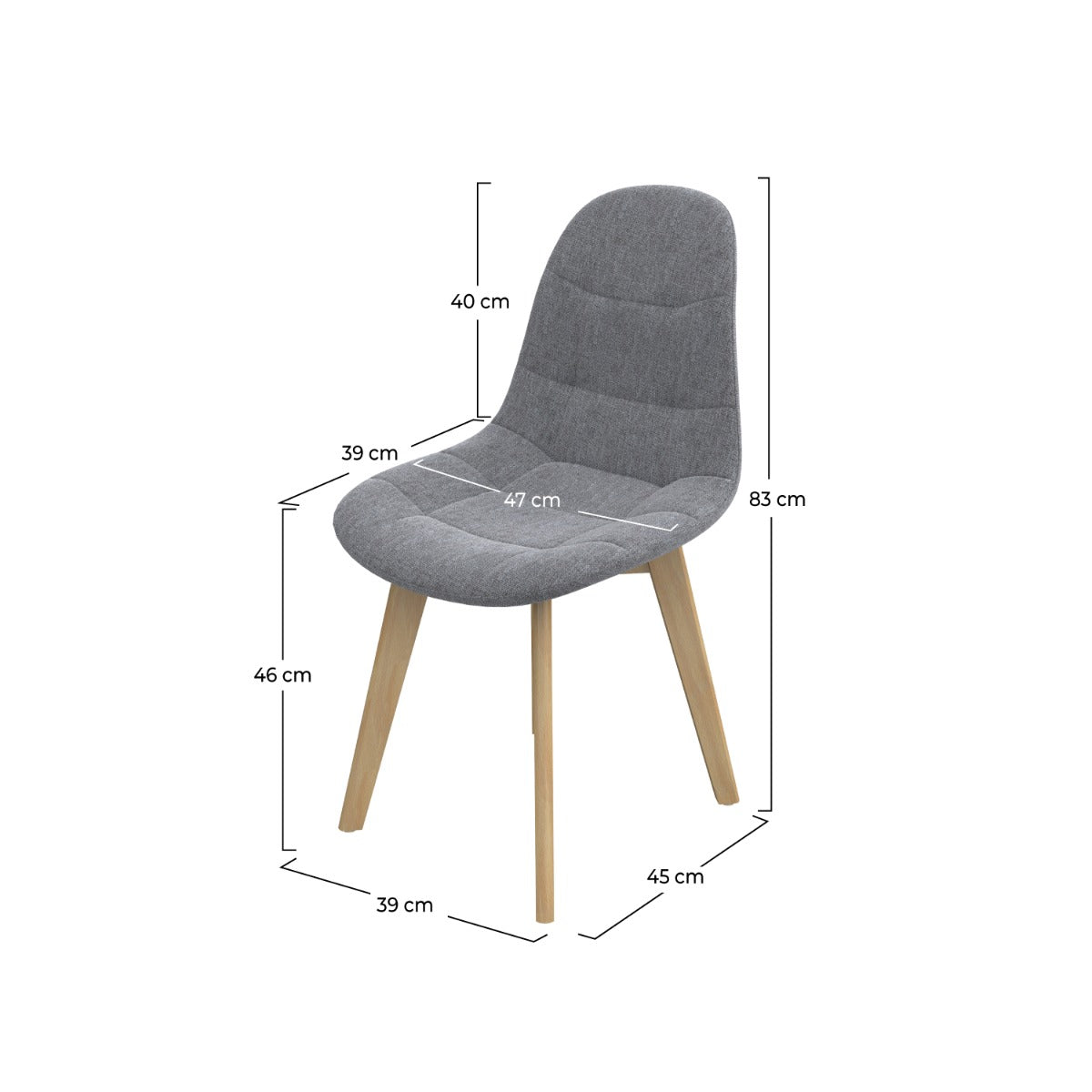 chaise yolo gris calir lot de 2