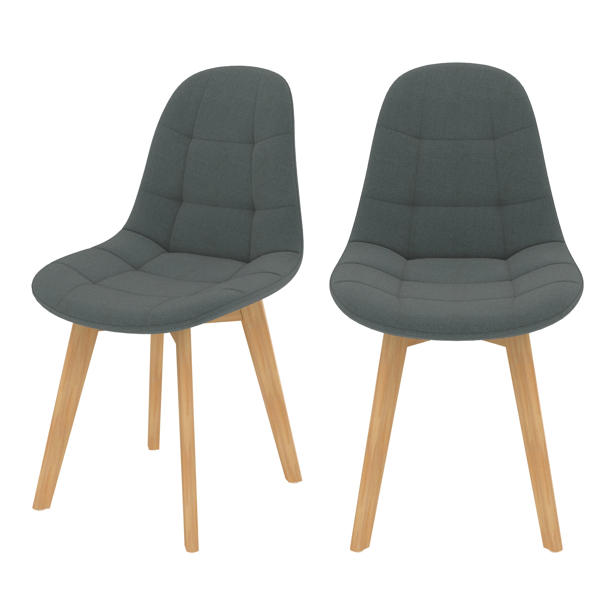 chaise yolo lot de 2 gris fonce