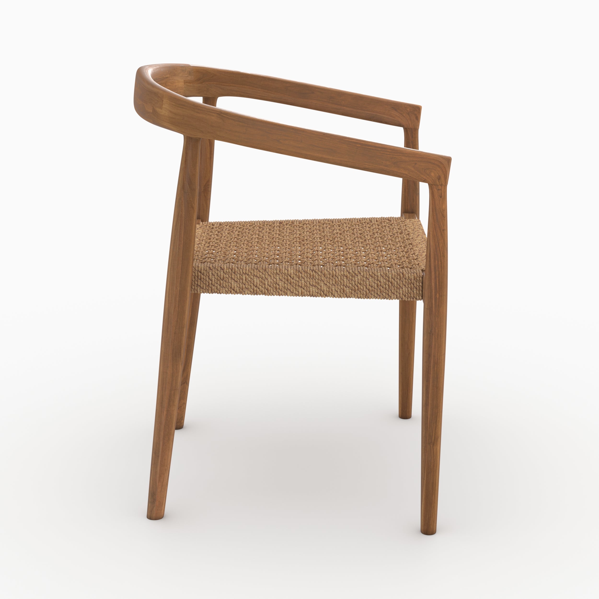 Lot de 2 chaises Bali en bois de teck vernis et tissage synthétique