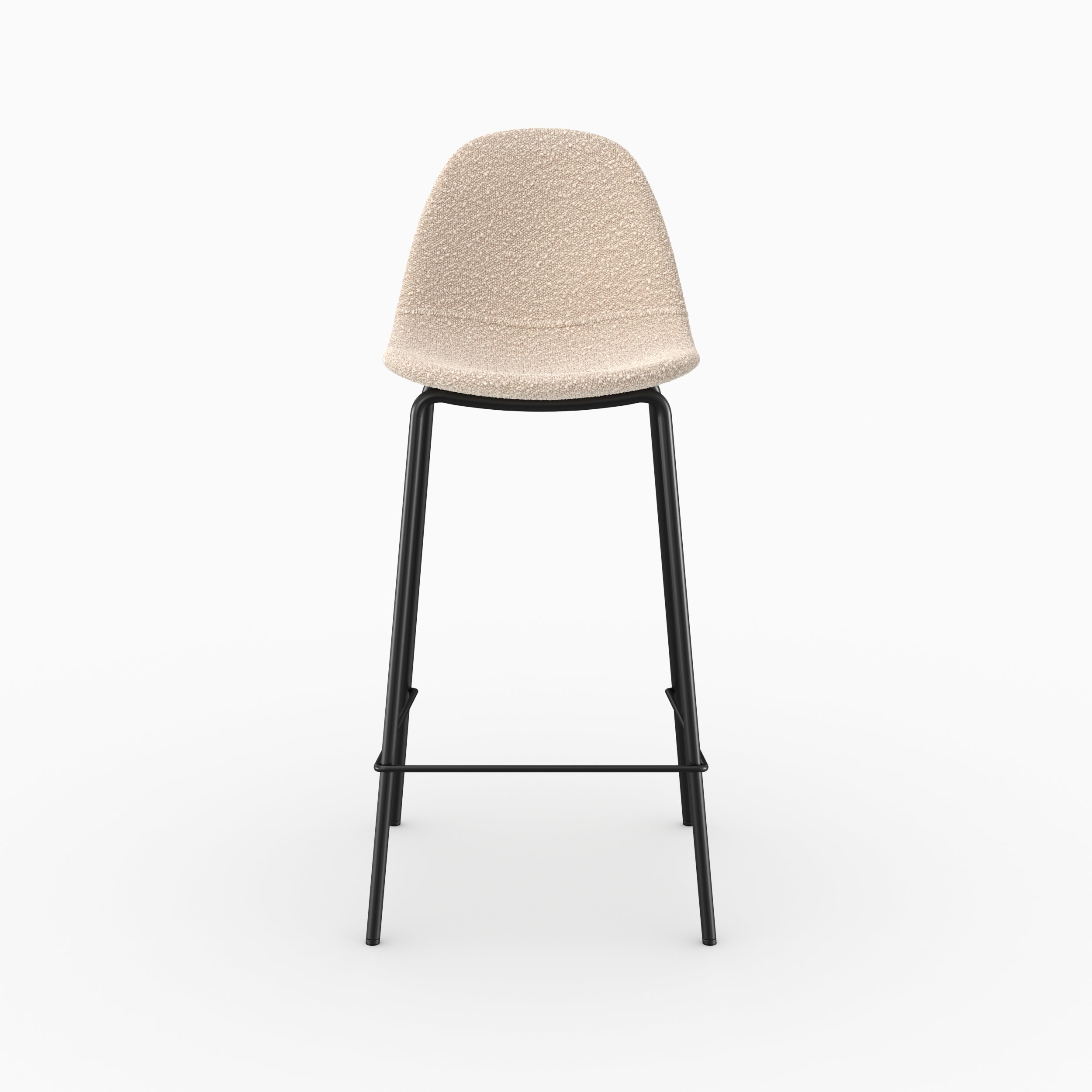 Chaise pour îlot central Henrik en tissu bouclette beige 65,5 cm (lot de 2)