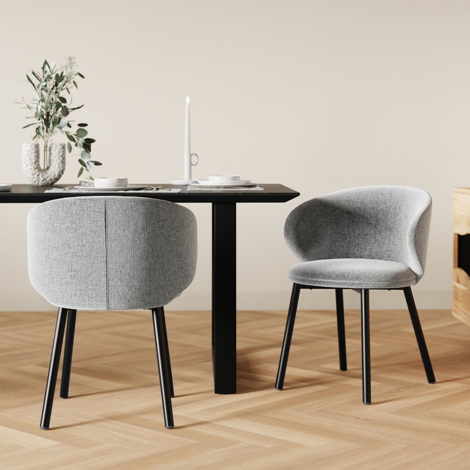 chaises cecilia en tissu gris fonce chine lot de 2 rdv deco