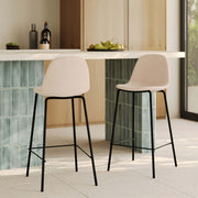 Chaise pour îlot central Henrik en tissu beige 65,5 cm (lot de 2)