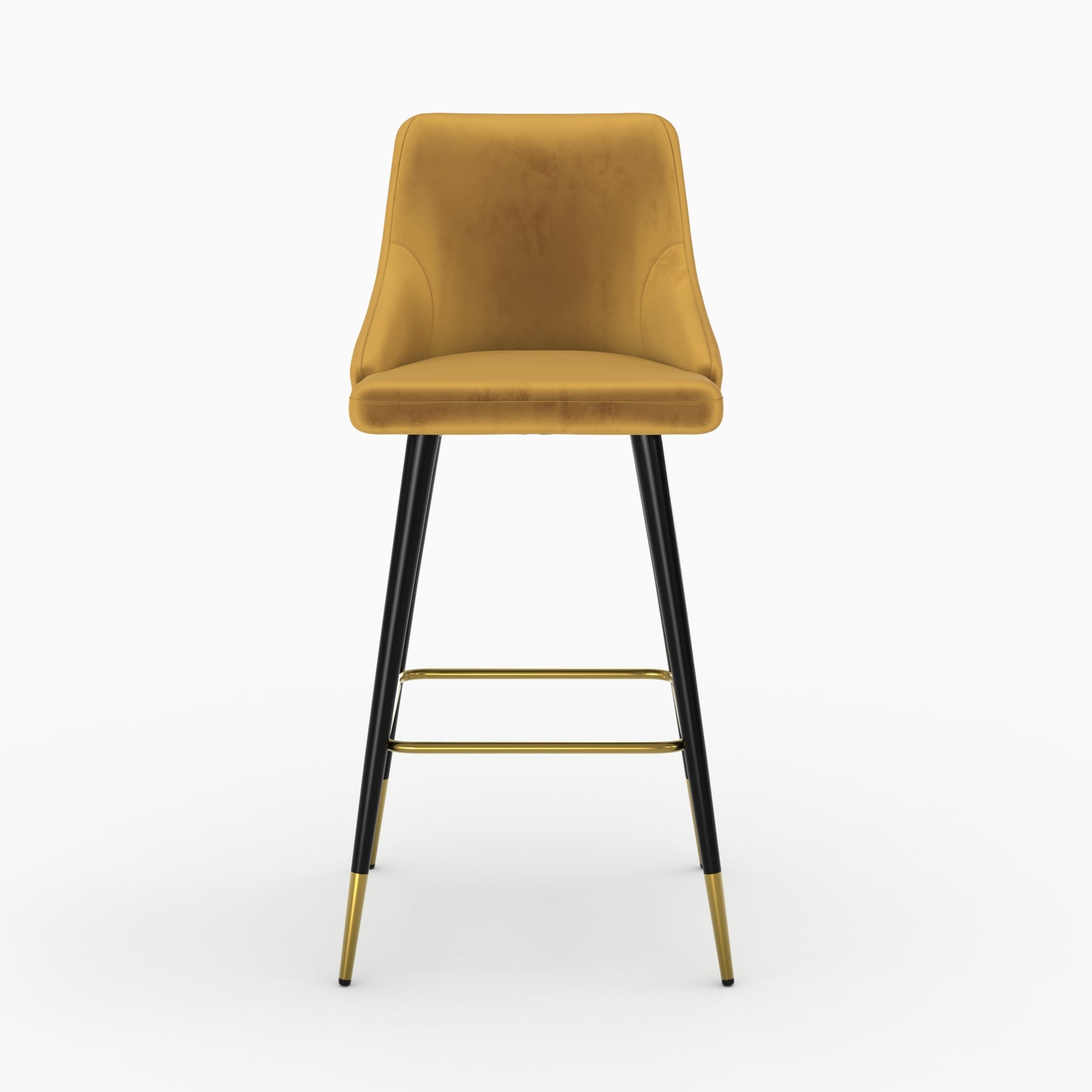 chaises de bar velours jaune curry aristote 77