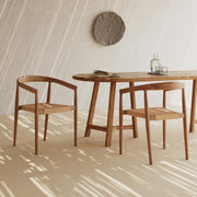 2er Set Stühle aus Teakholz mit synthetischer Flechtung