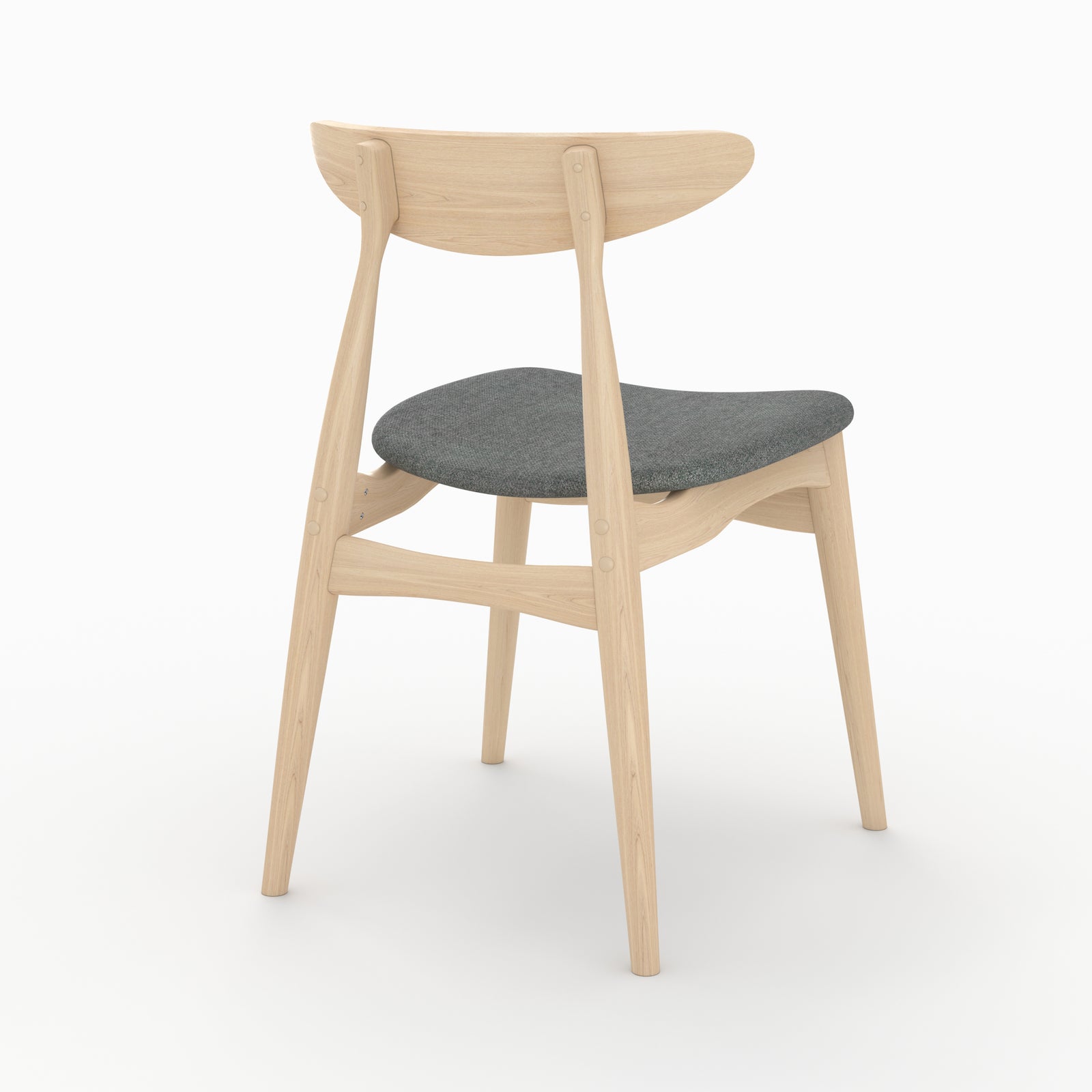 chaises josette tissu gris bois hevea clair lot de 2