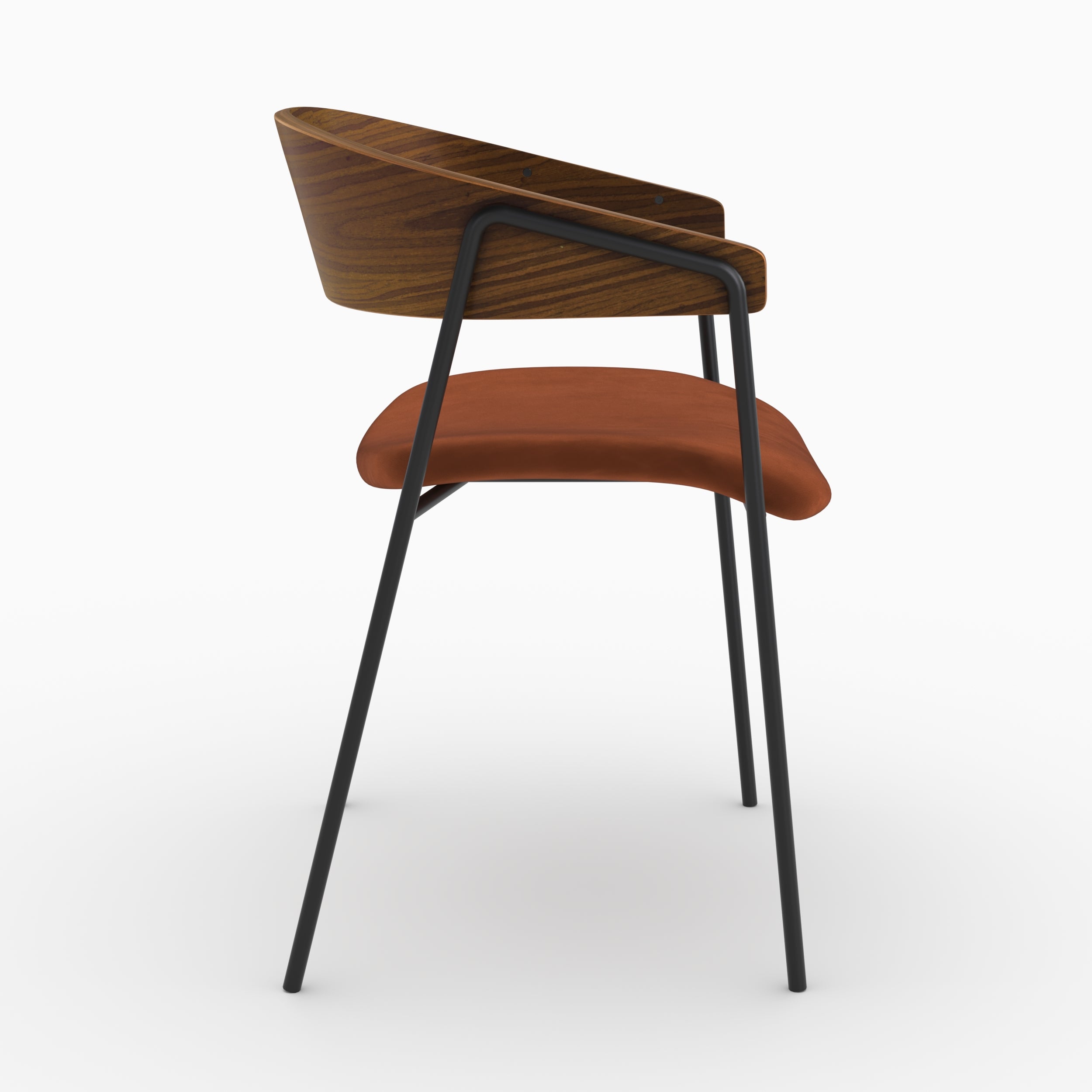 Lot de 2 chaises Esmée en velours terracotta et bois de noyer