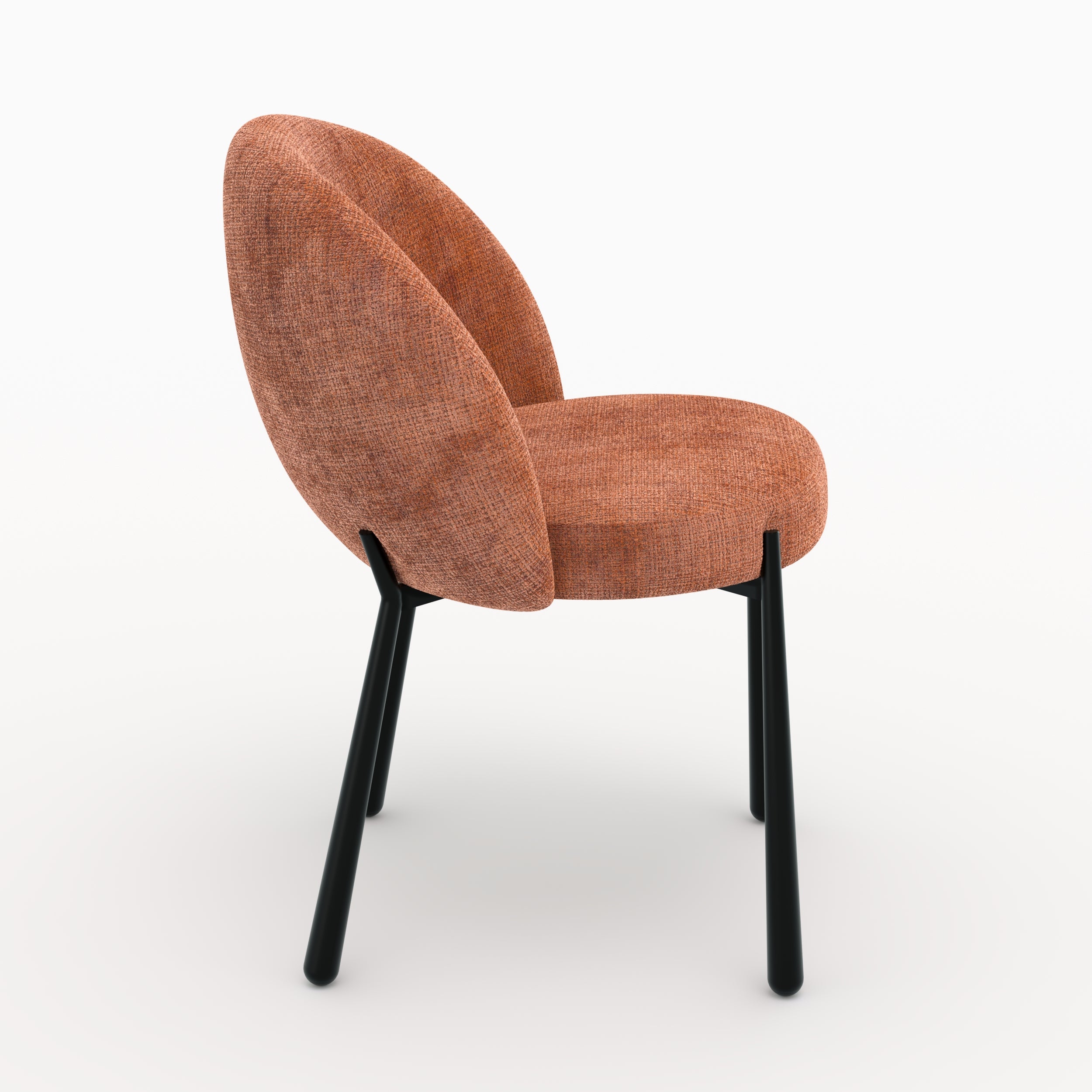 Lot de 2 chaises Pulpy en velours chenillé terracotta et métal noir