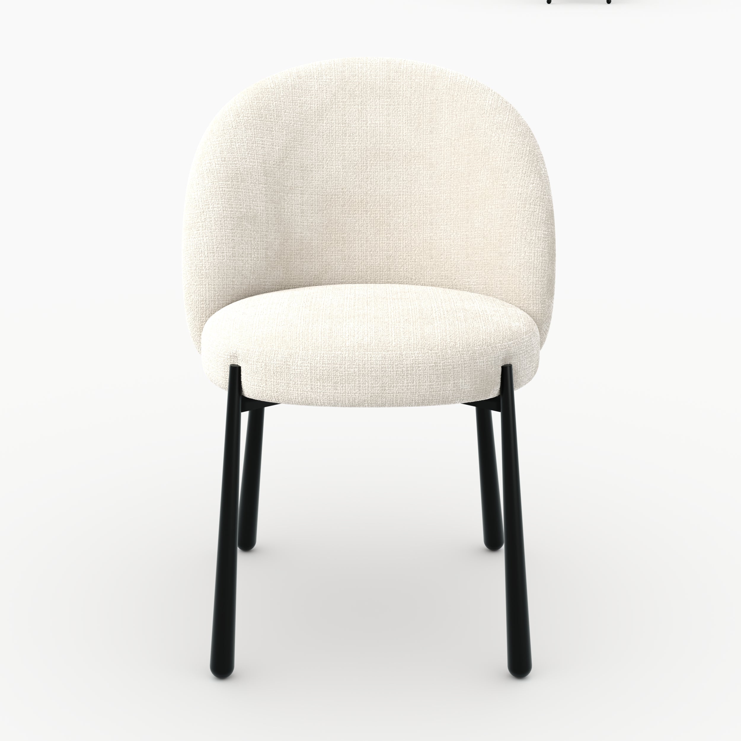 Lot de 2 chaises Pulpy en velours chenillé écru et métal noir