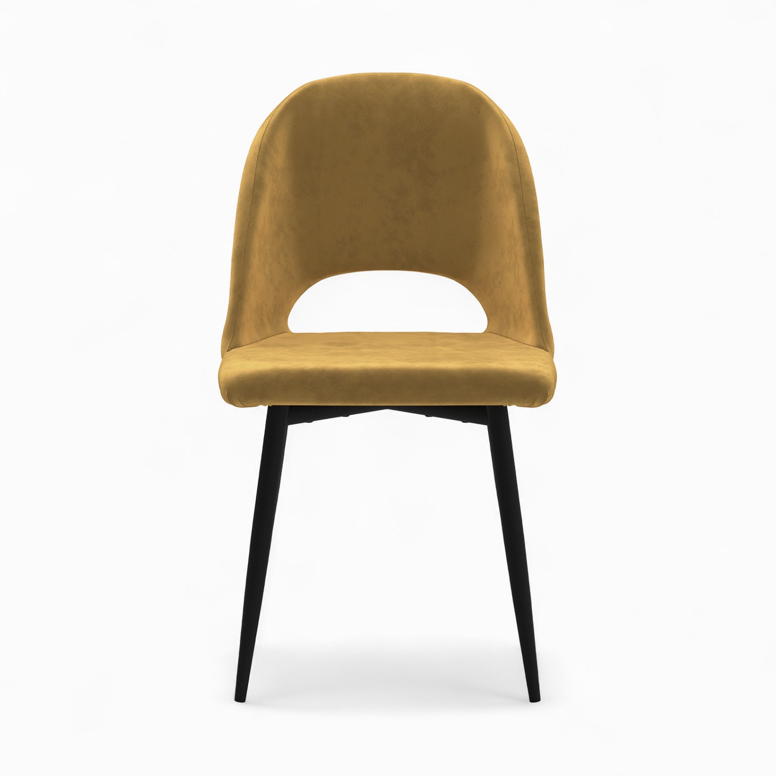 chaises velours jaune vert penelope pack 4 rendez vous deco