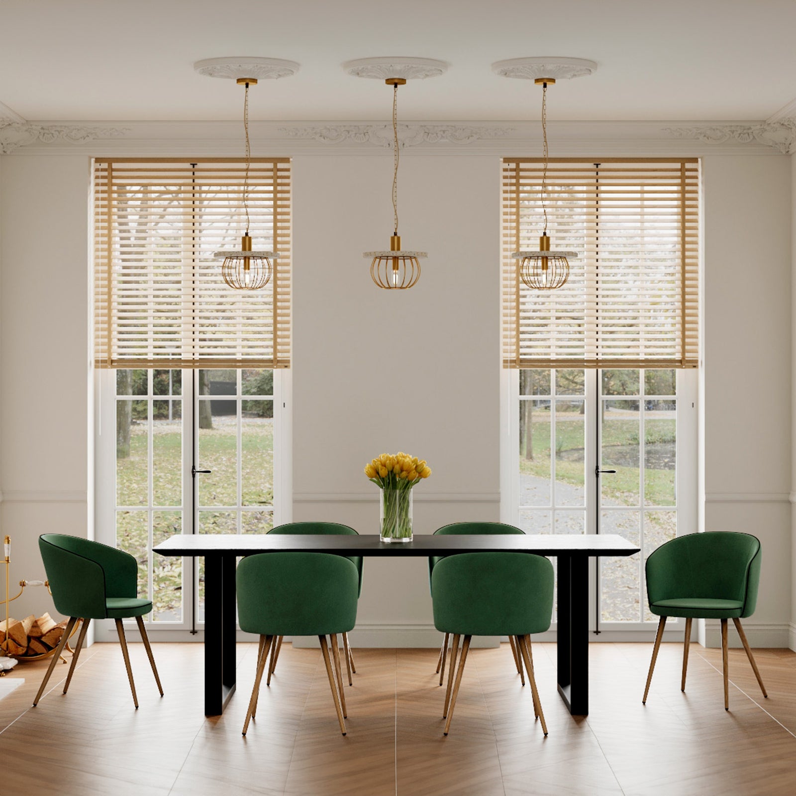 chaises velours vert chiara rdv deco