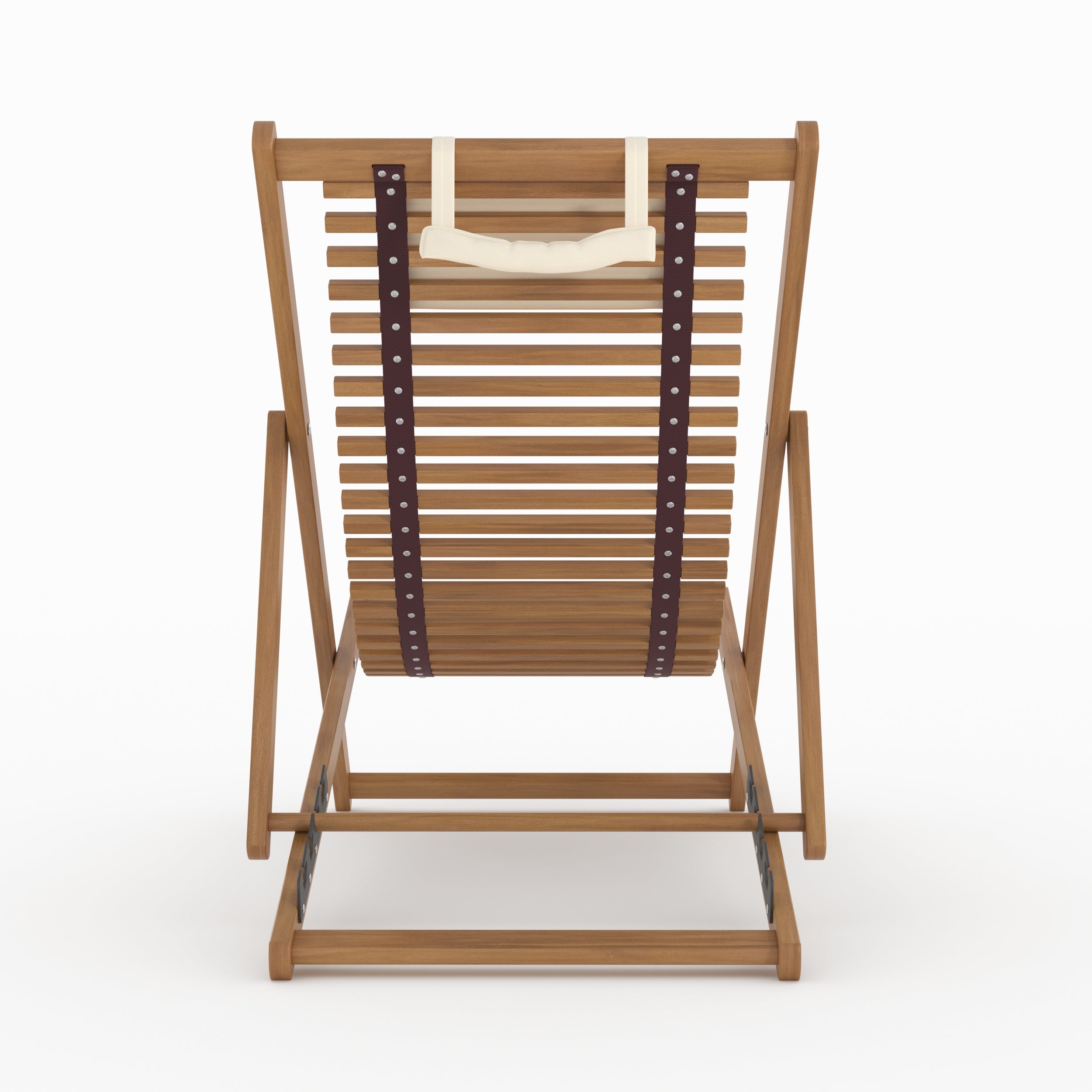 Chilienne de jardin Nacpan en bois d'acacia et tissu écru