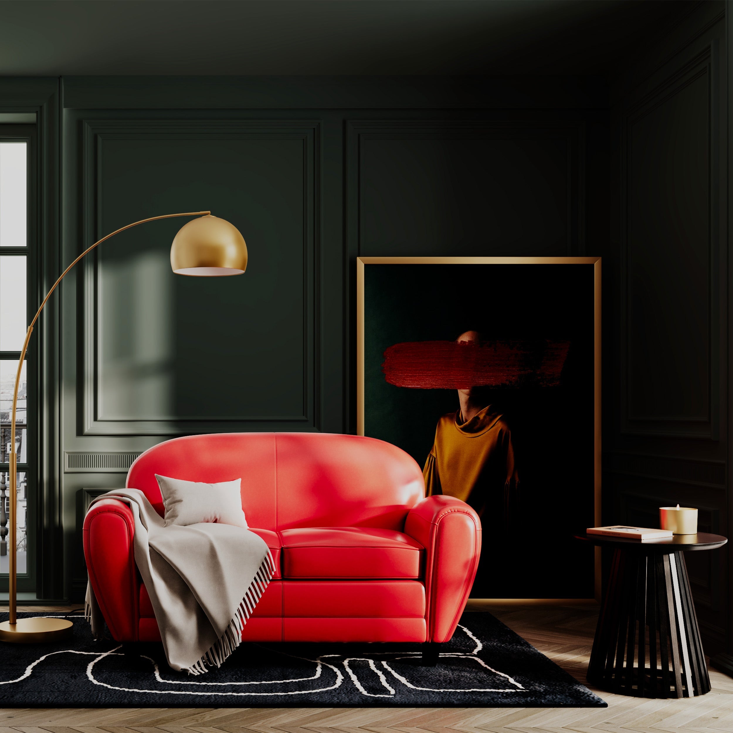 club canape rouge cuir 2 places