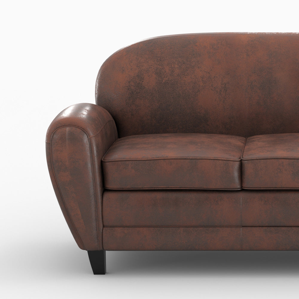 club pack canape 3 palces et 1 fauteuil marron veilli