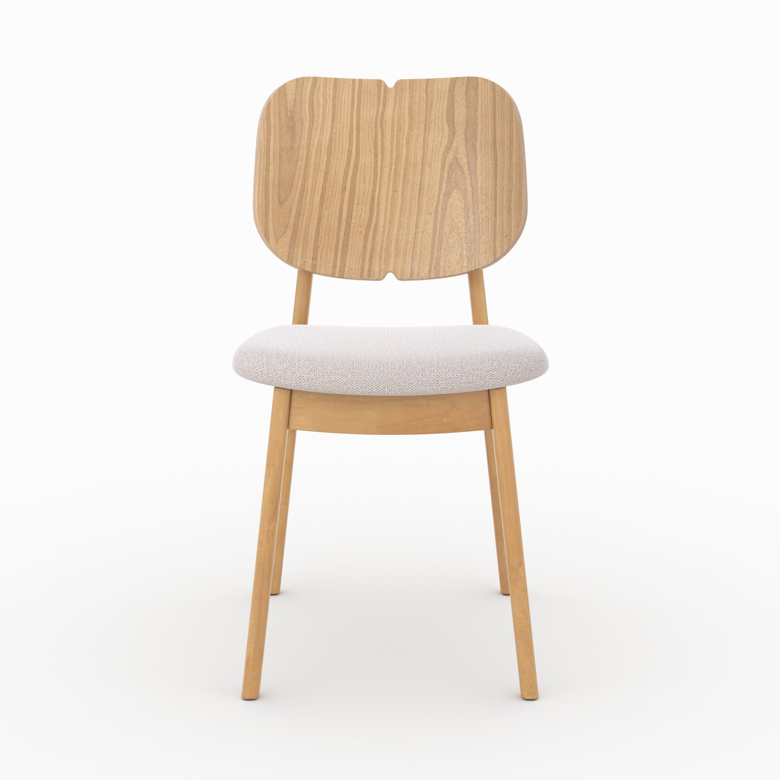 clyde chaise en bois clair et tissu beige lot de 2