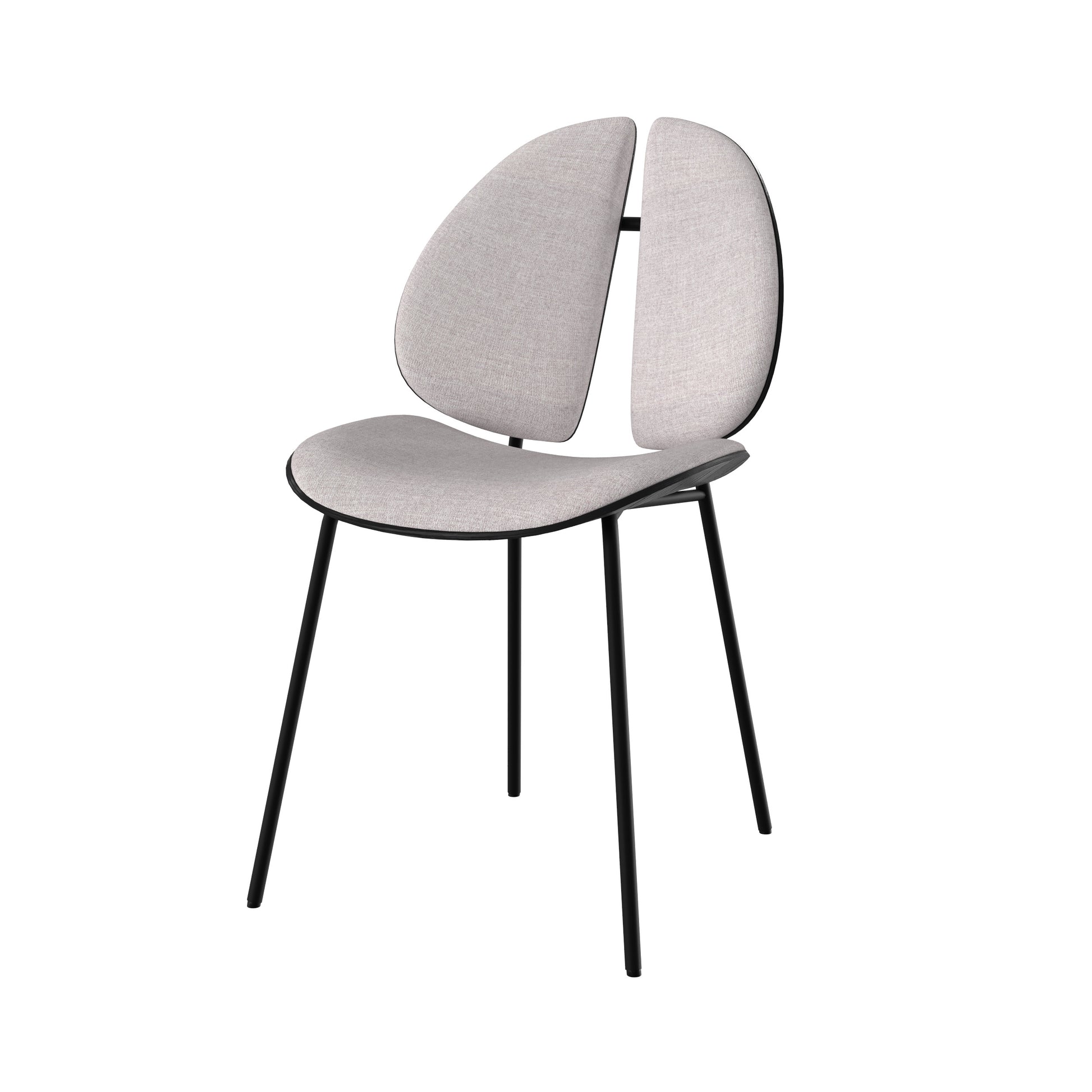 cocinelle chaise en tissu gris et bois noir