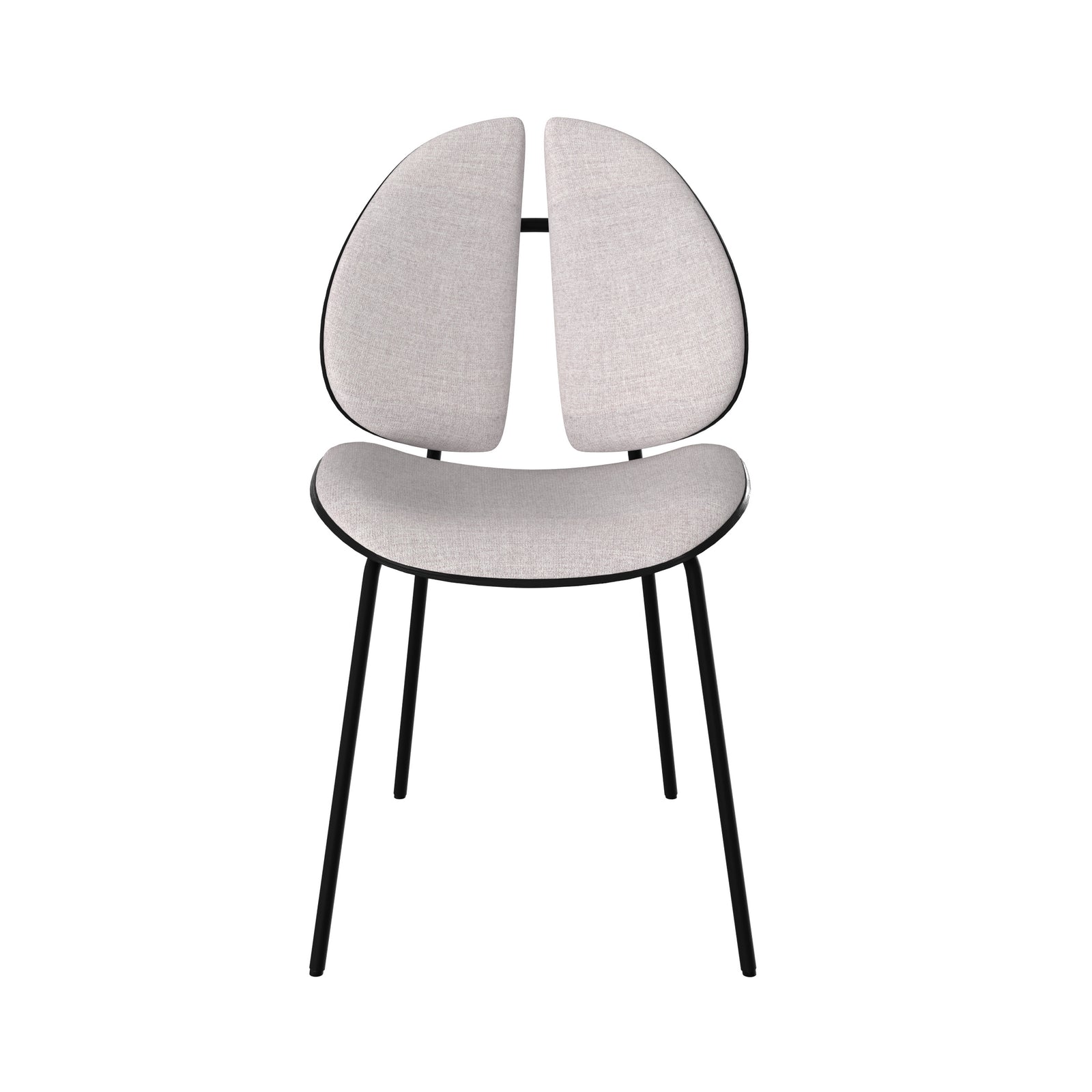 cocinelle chaise tissu gris et bois noir