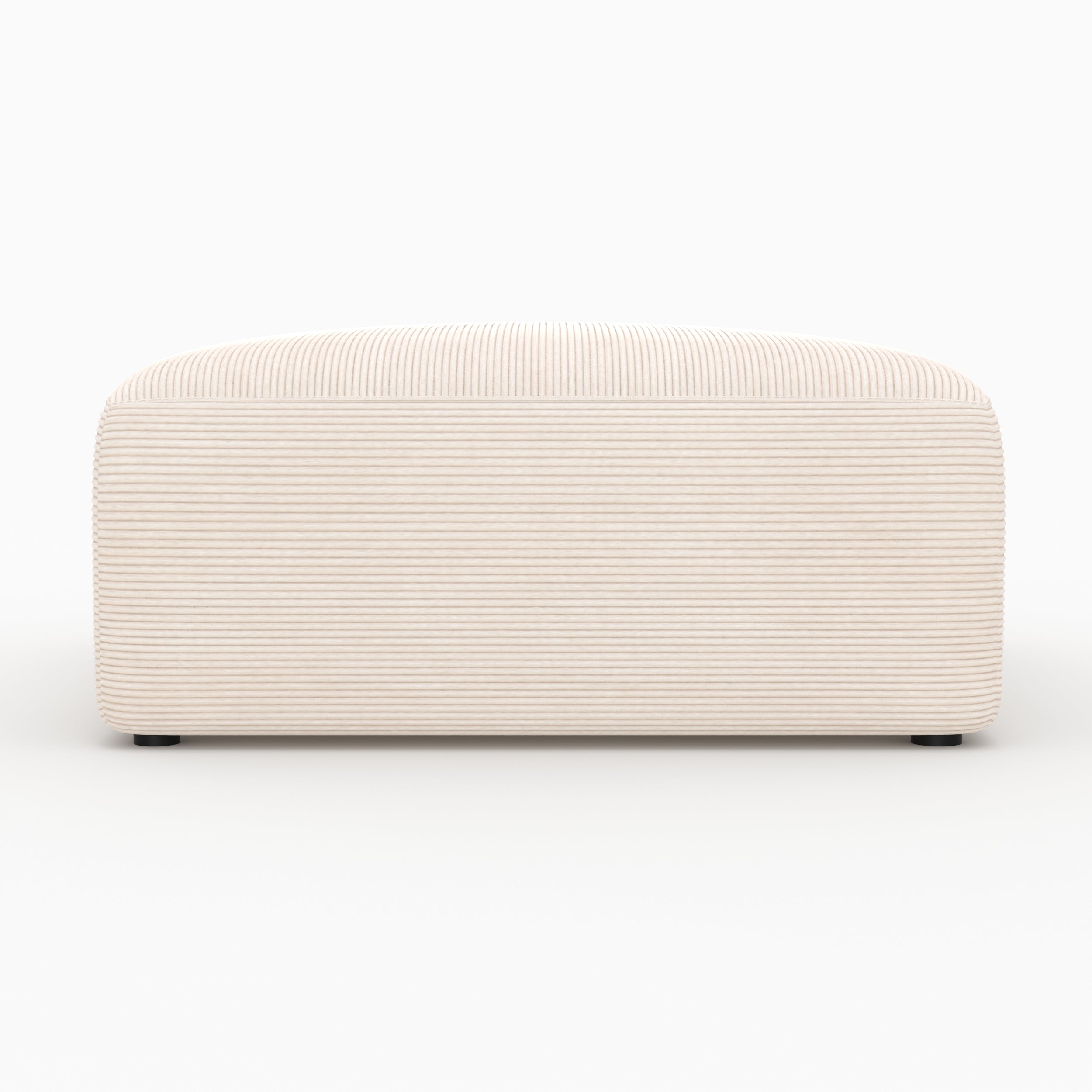 Pouf Mina quadrato per divano modulare in velluto bianco sporco