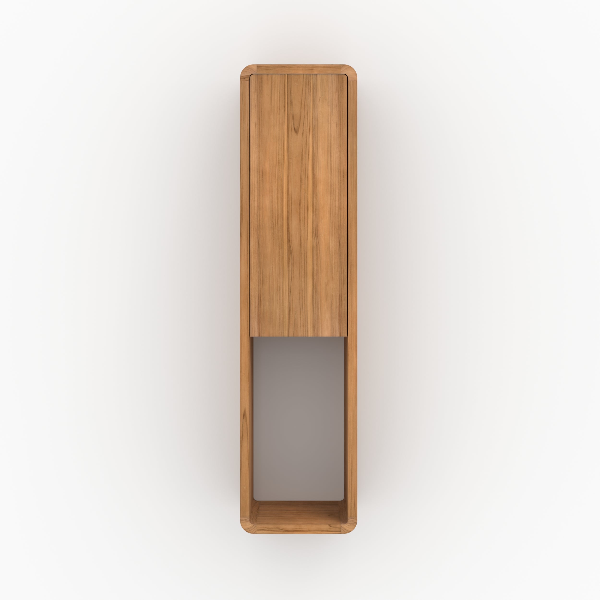 colonne de salle de bain kafa en bois de teck rangement suspendue sdb_1