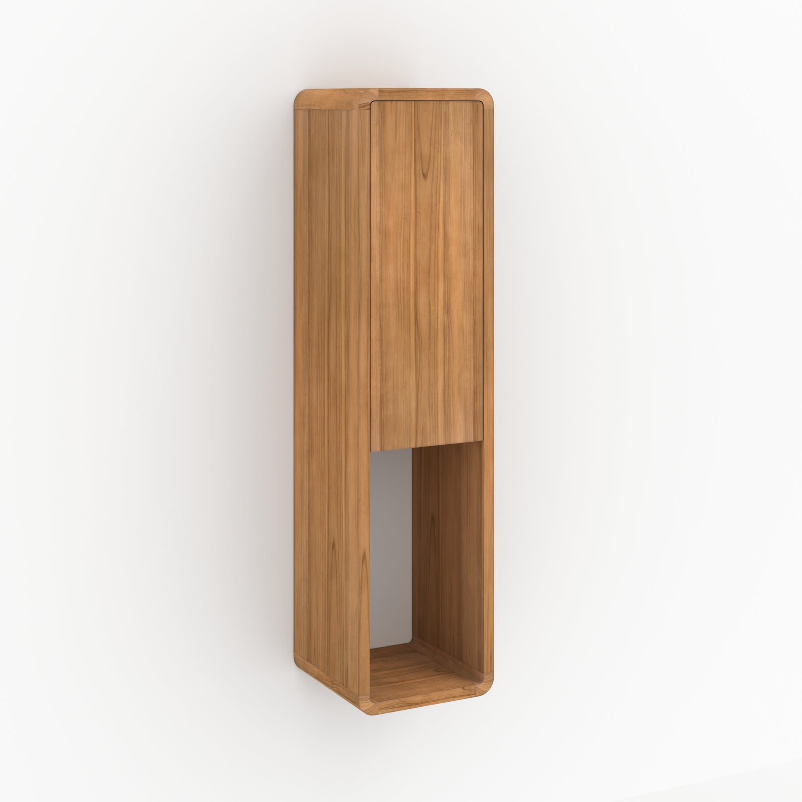 colonne de salle de bain kafa en bois de teck rangement suspendue_2