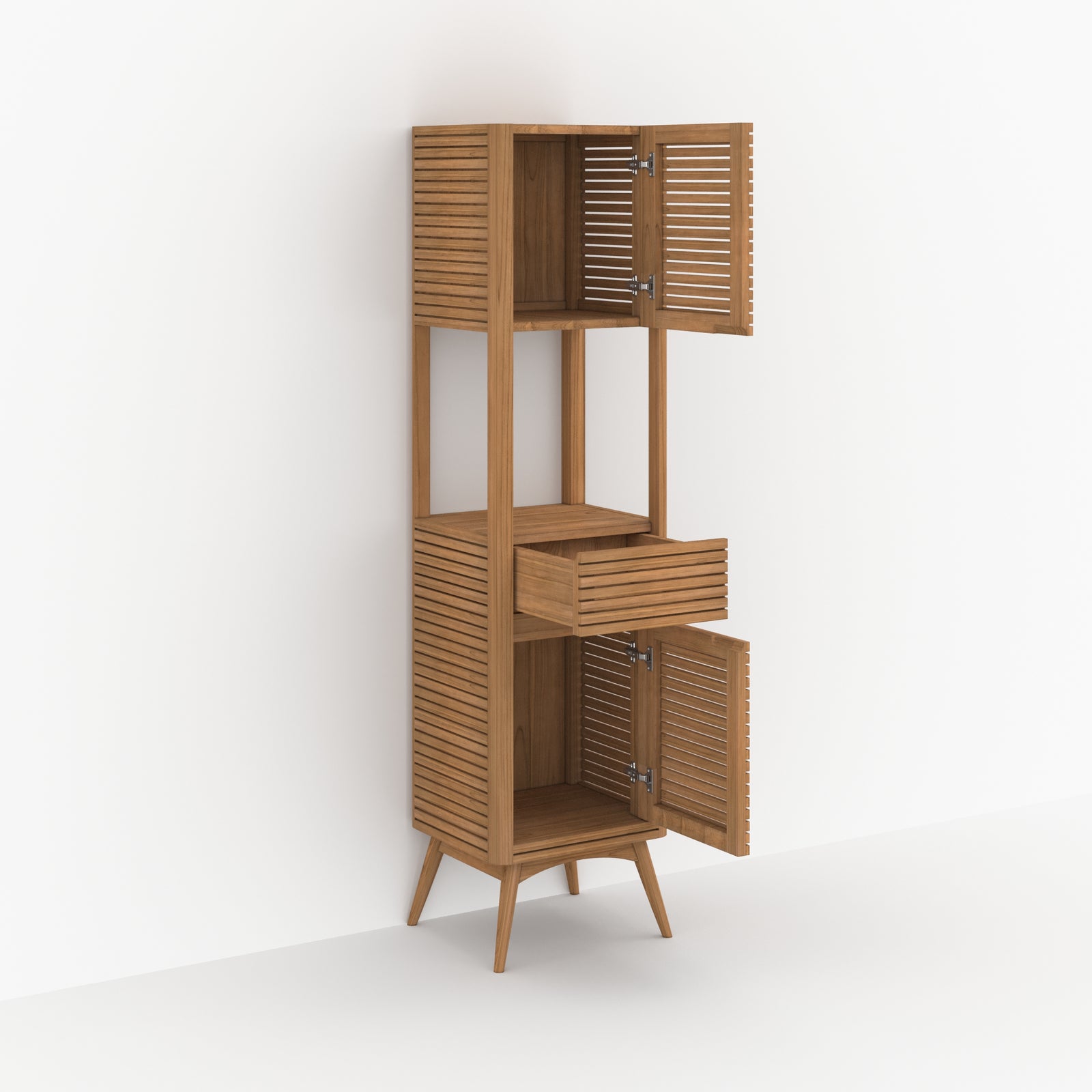 colonne rangement salle de bain auguste teck