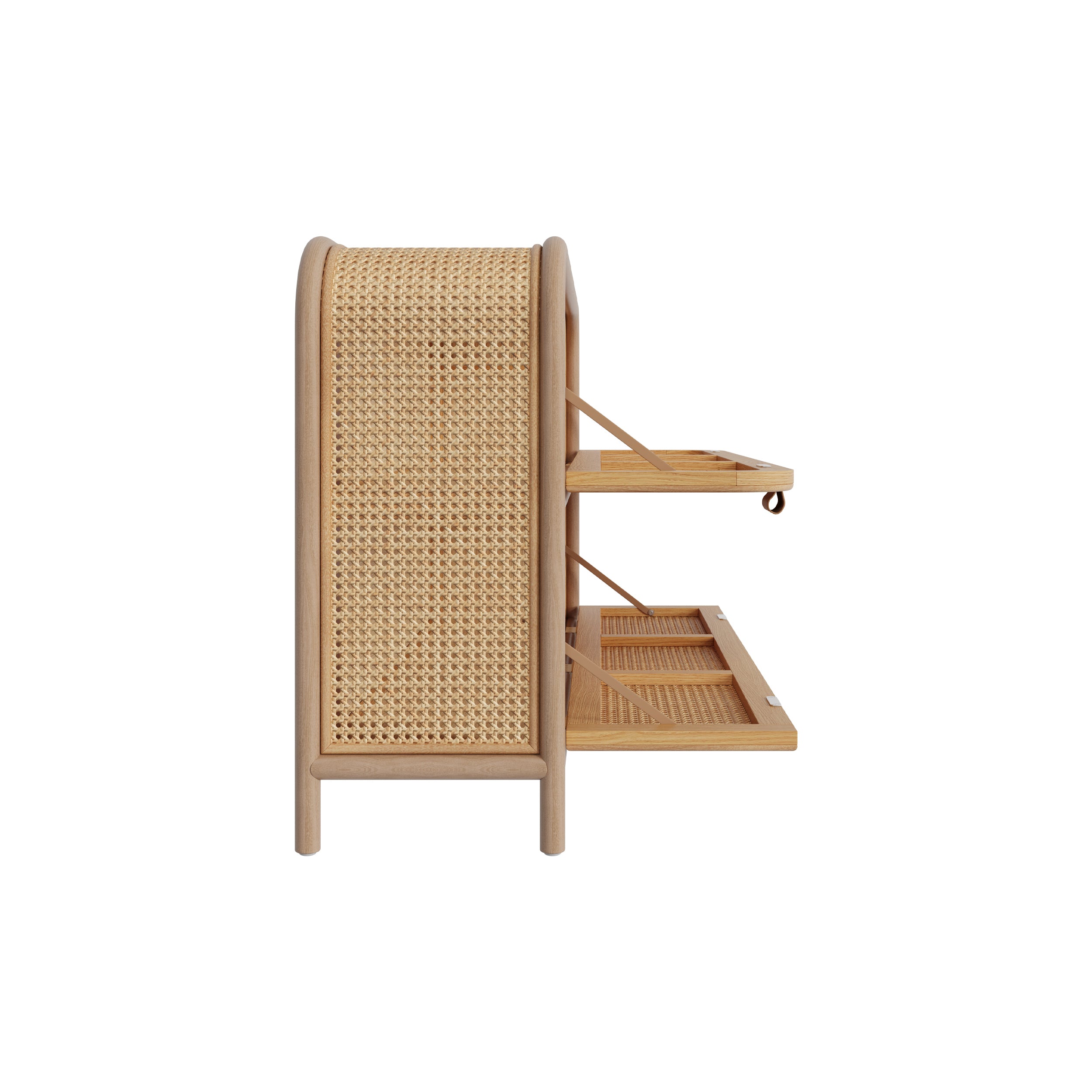 commode 2 portes abattantes rotin