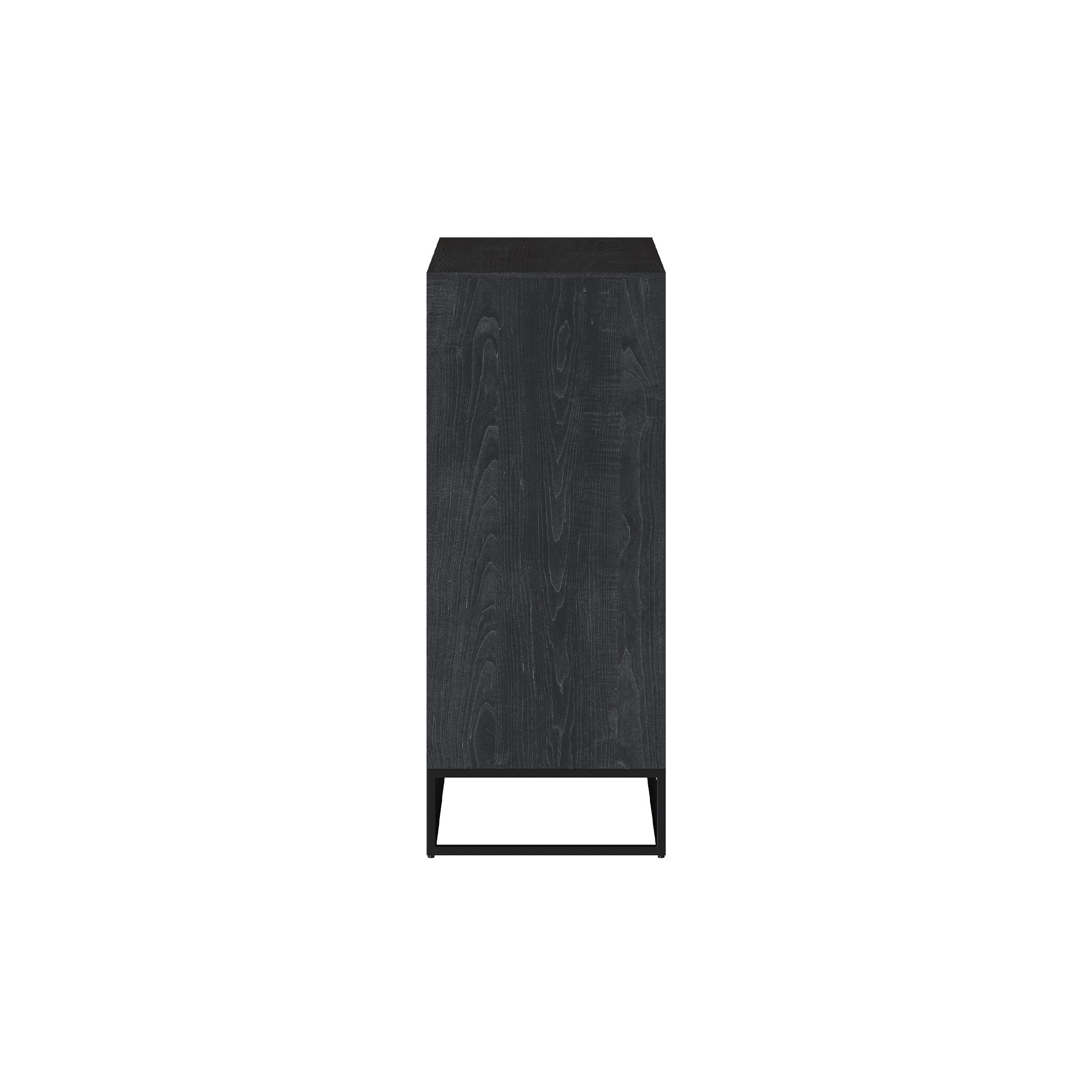 commode 4 tiroirs en bois d_acacia et pieds metal noir jakson