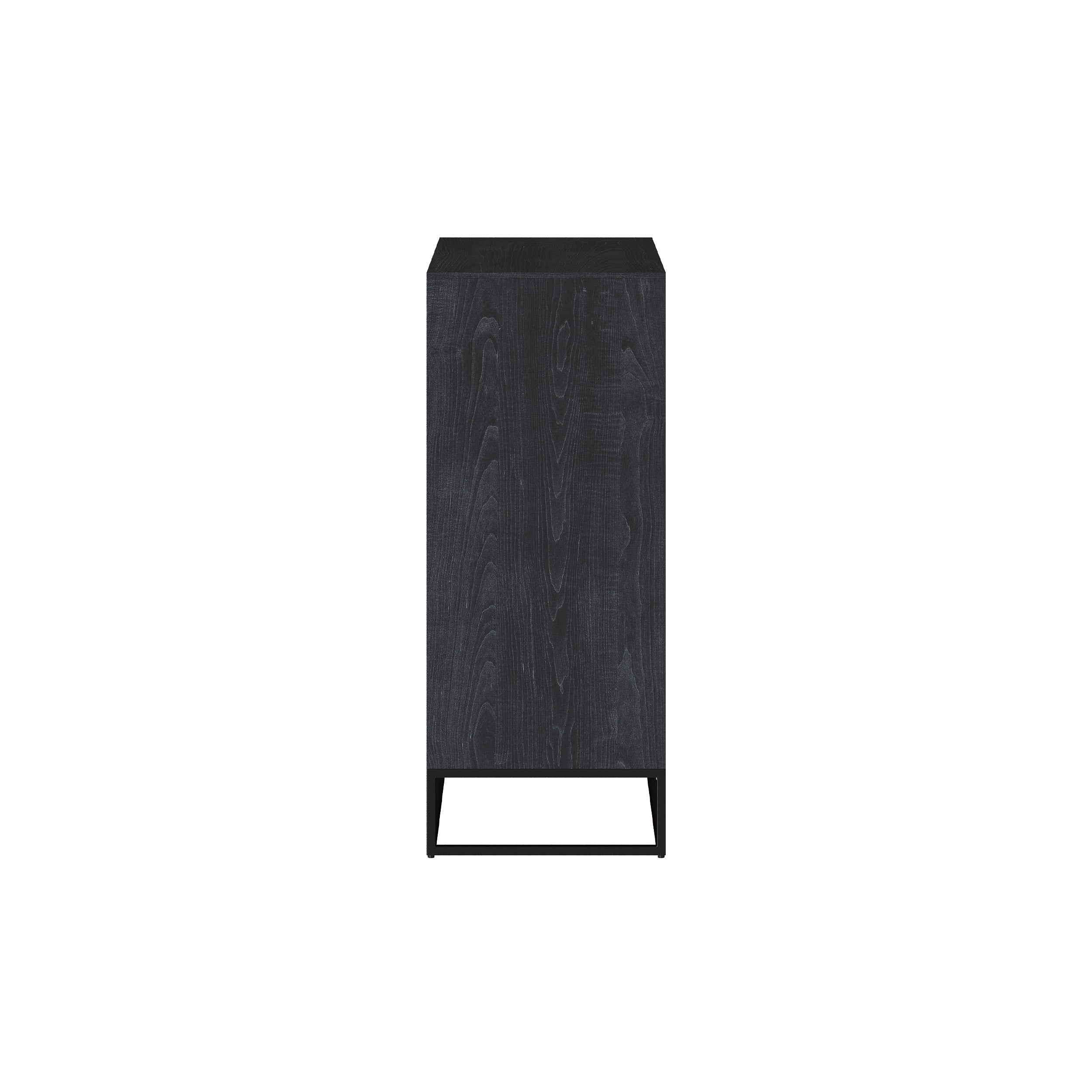 commode 4 tiroirs en bois d_acacia et pieds metal noir jakson