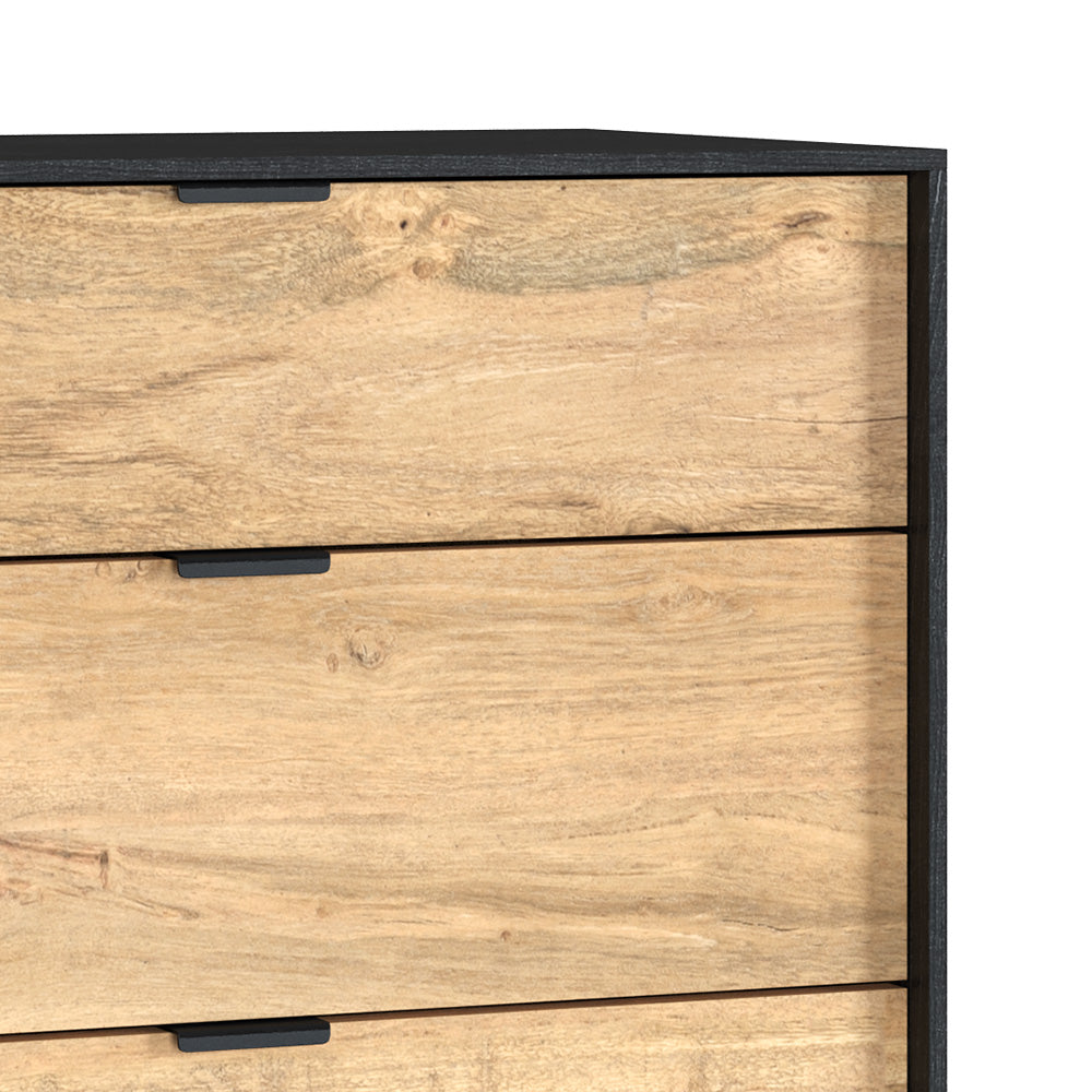 commode en bois d_acacia et pieds metal noir 4 tiroirs jakson