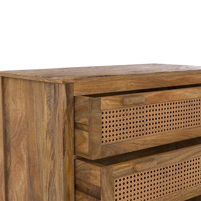 commode en rotin 3 tiroirs