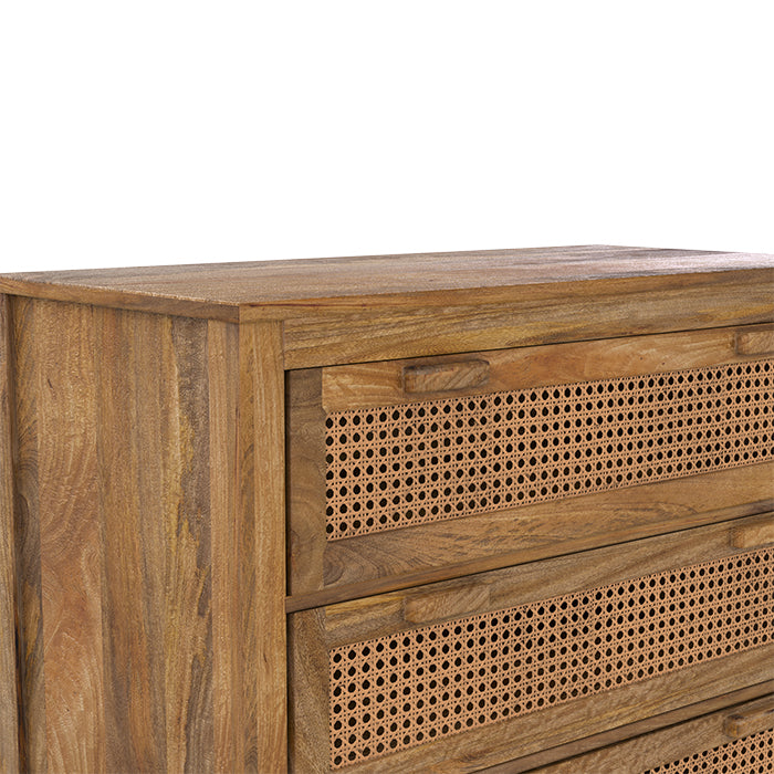 commode en rotin tiki