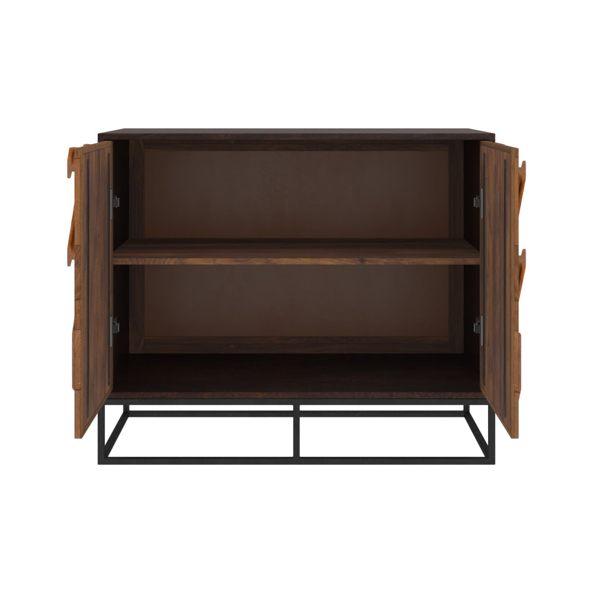 commode krabi en bois d acacia 2 portes