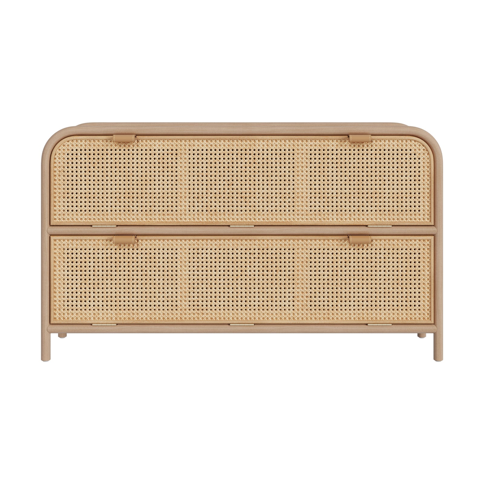 commode rangement en rotin et bois alata