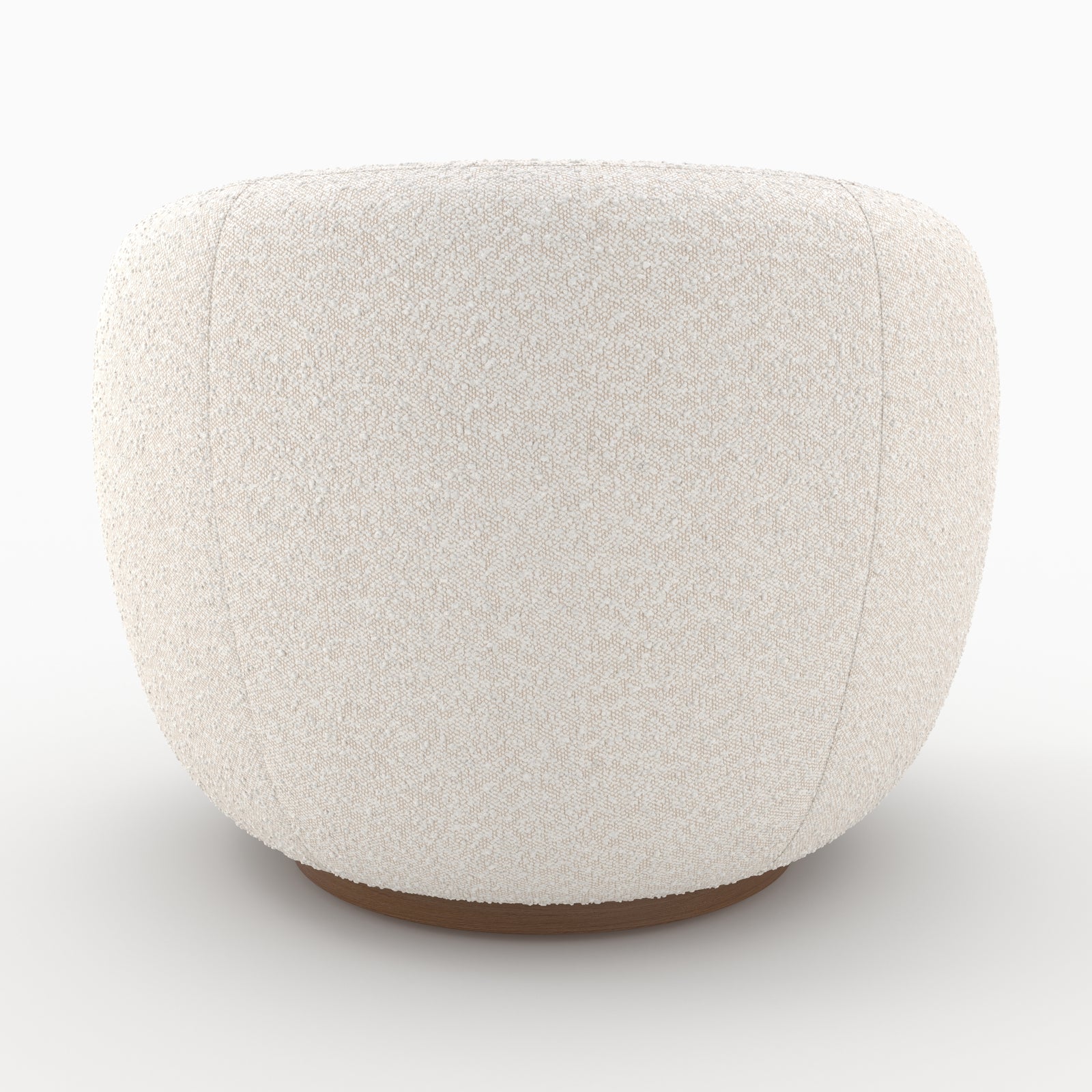 confort salon fauteuil naya pivotant tissu boucle blanc