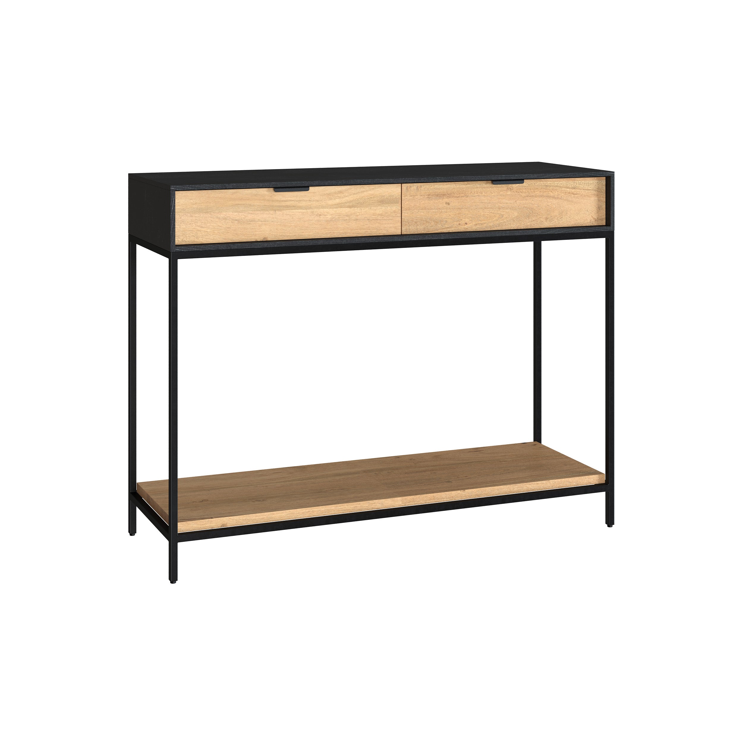 console bois acacia pieds metal noir jackson